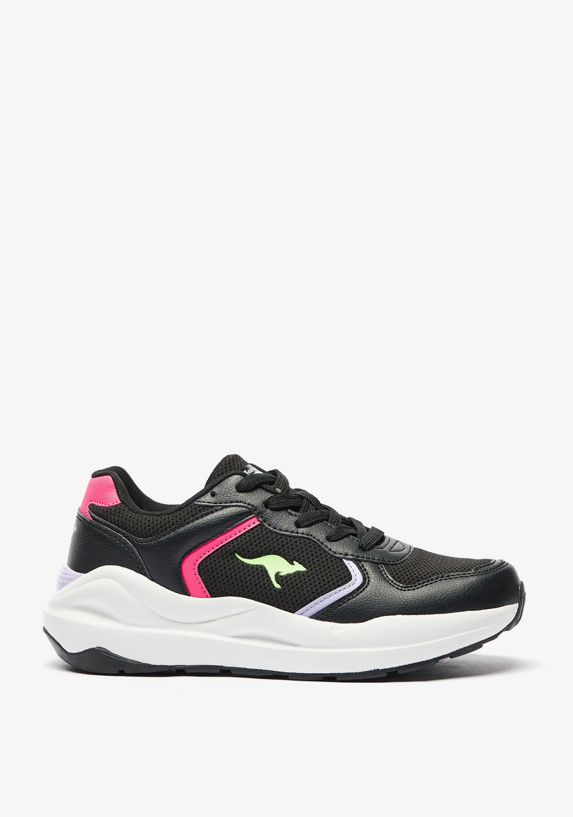 KangaROOS Women's Panelled Lace-Up Sports Shoes with Memory Foam-Women%27s Sports Shoes-image-2