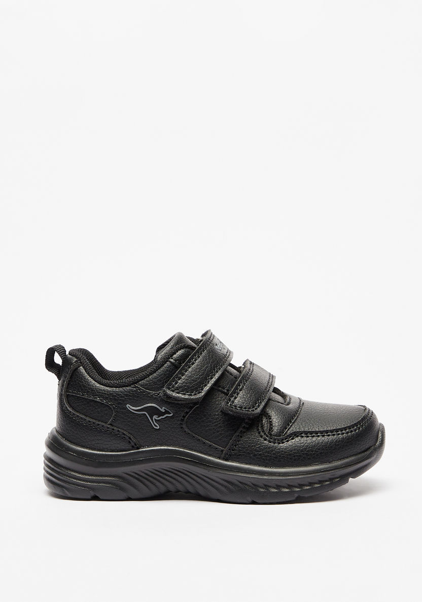 KangaROOS Textured Sneakers with Hook and Loop Closure-Boy%27s School Shoes-image-2