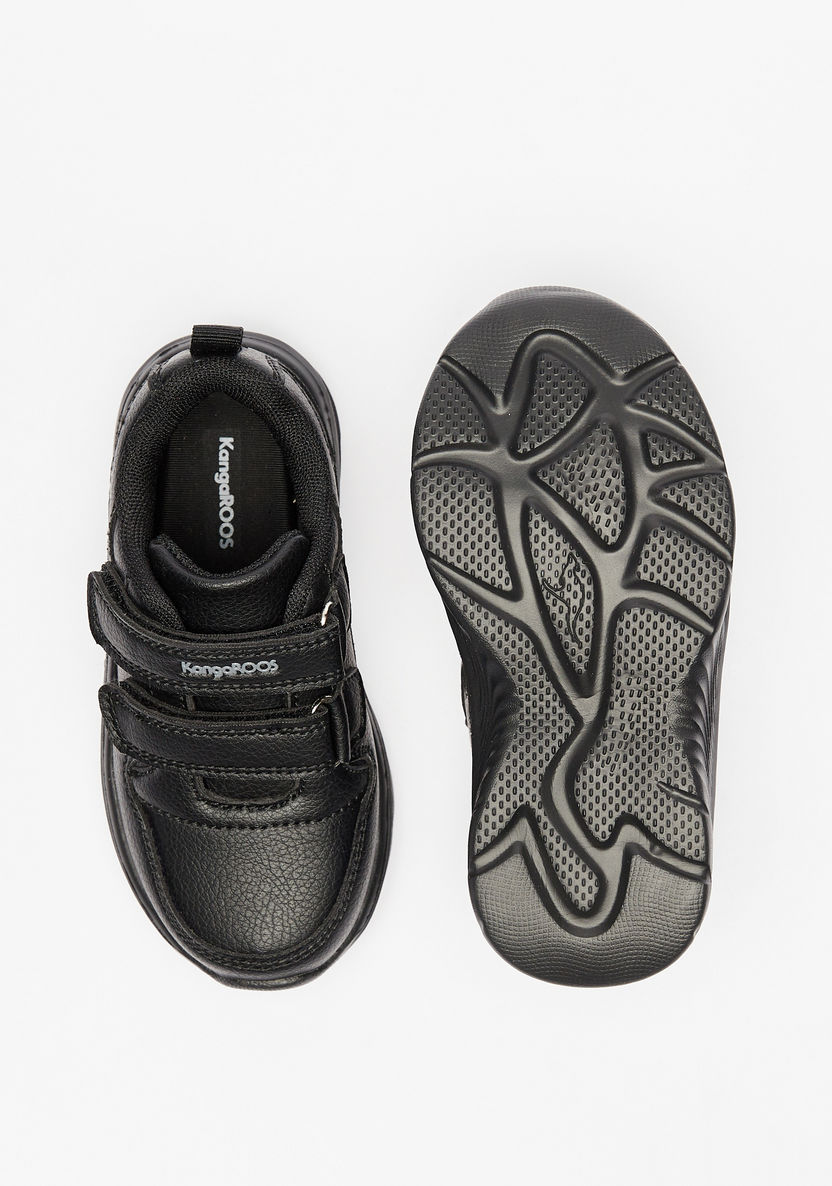 KangaROOS Textured Sneakers with Hook and Loop Closure-Boy%27s School Shoes-image-3