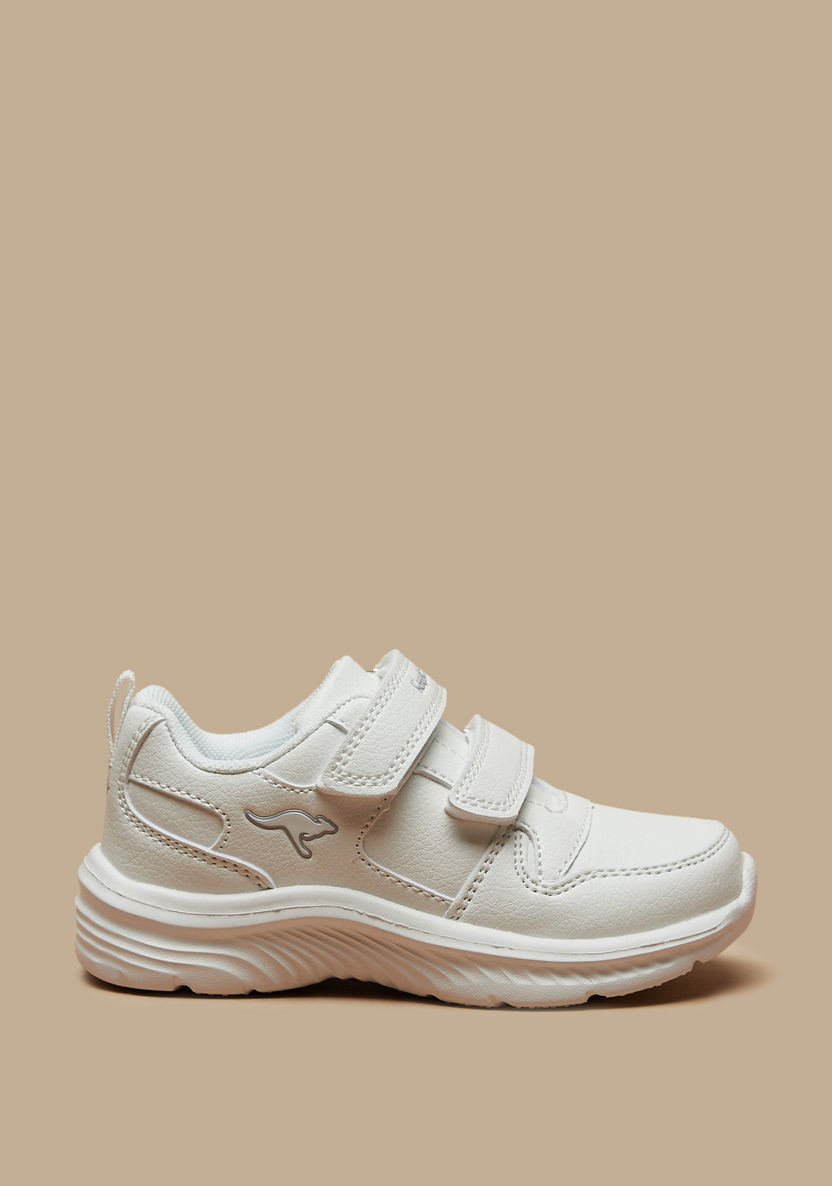 KangaROOS Textured Sneakers with Hook and Loop Closure-Boy%27s School Shoes-image-1