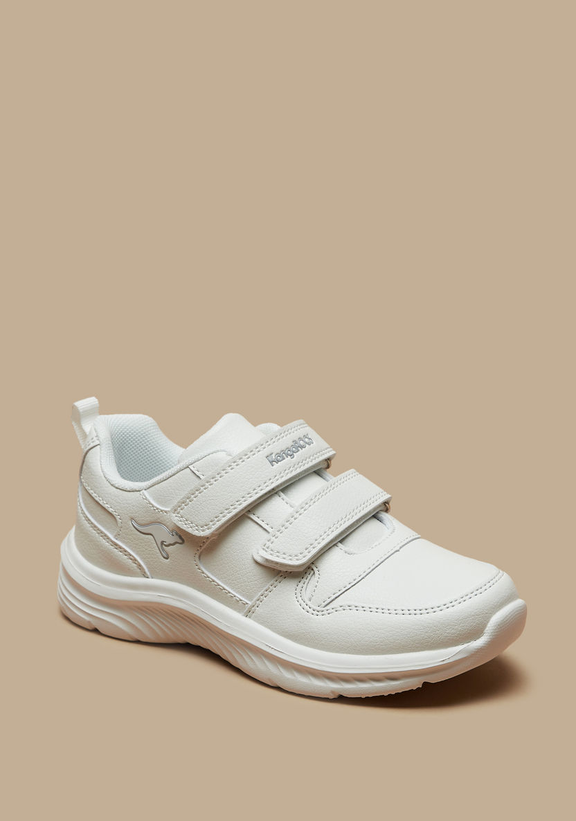 KangaROOS Textured Sneakers with Hook and Loop Closure-Girl%27s Sports Shoes-image-0