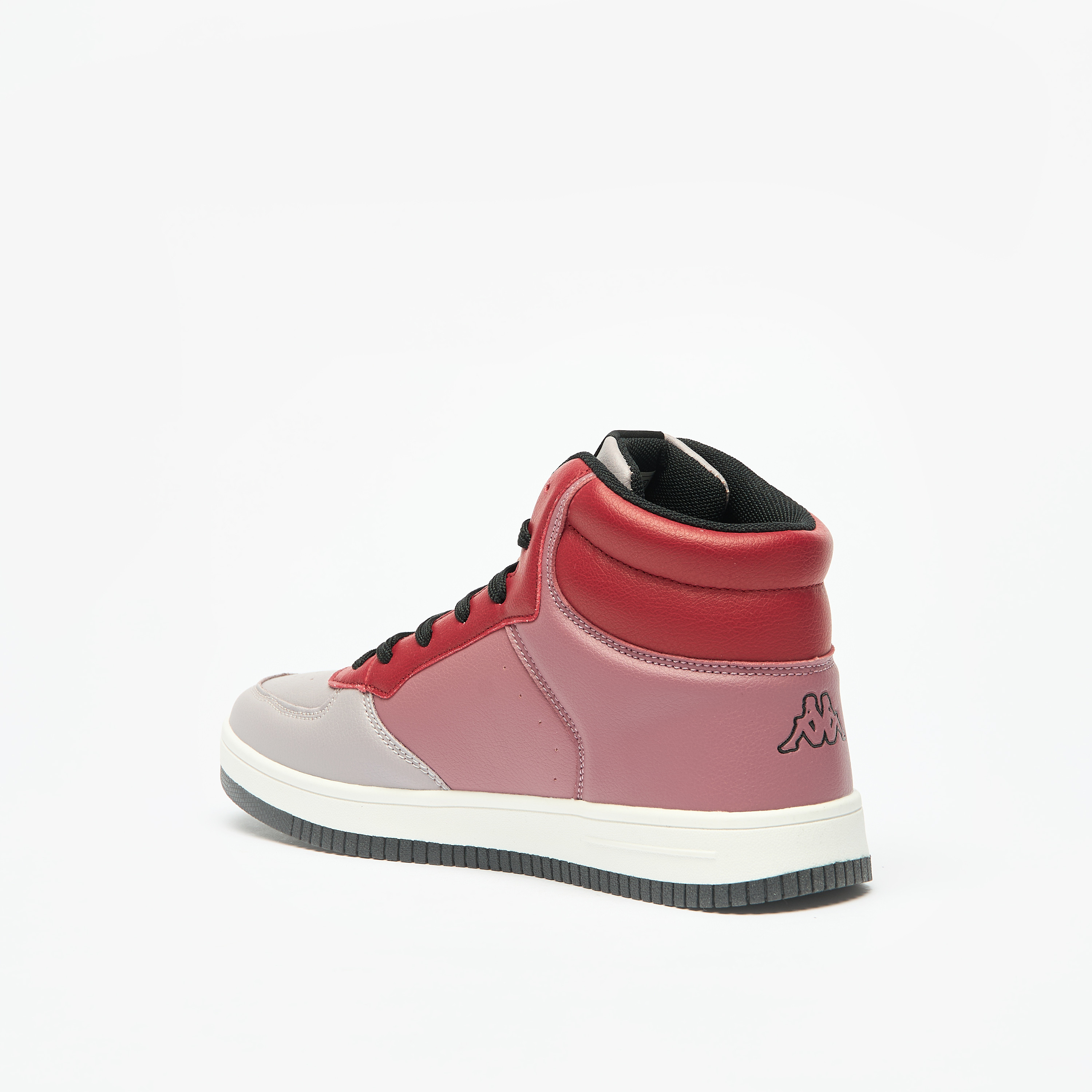 Kappa Women's Panelled Lace-Up High Top Sneakers with Cushioning-women-shoes-sneakers-image-2