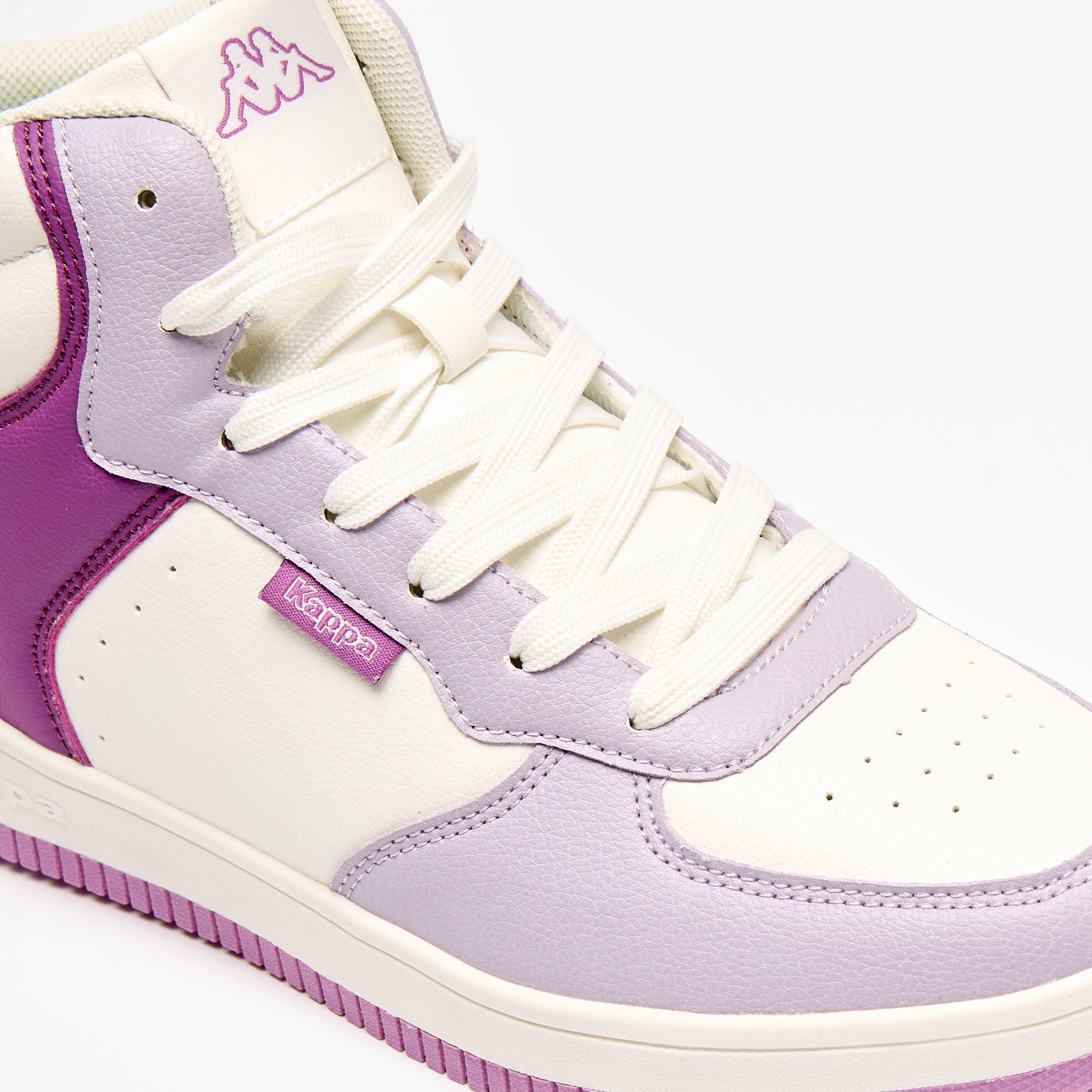 Kappa Women's Panelled Lace-Up High Top Sneakers with Cushioning-women-shoes-sneakers-image-10