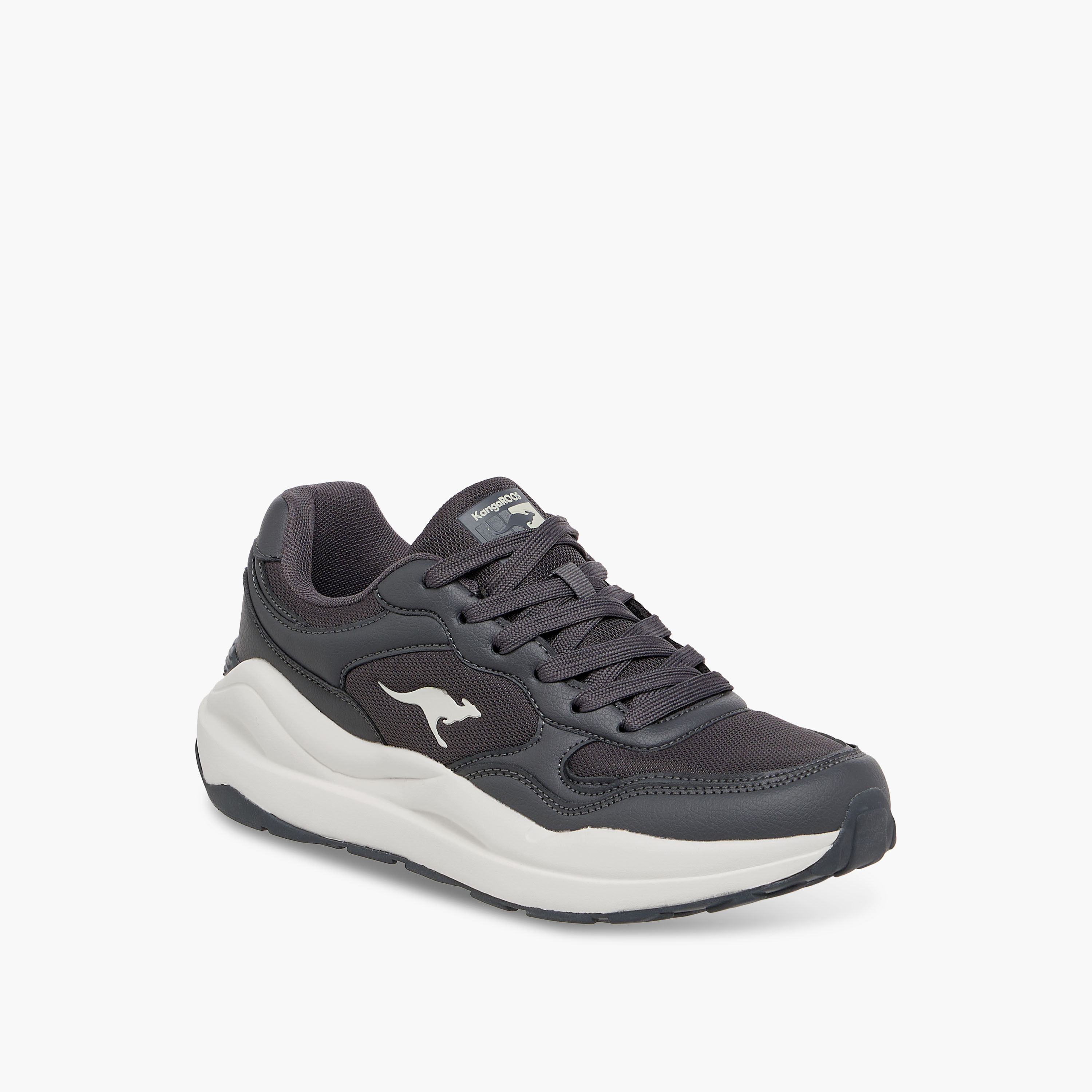 KangaROOS Women's Panelled Sports Shoes with Lace-Up Closure-women-shoes-sports-image-3