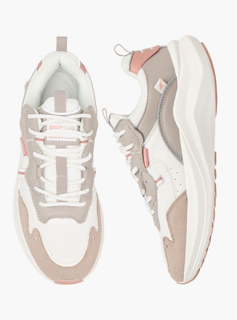 KangaROOS Women's Panelled Sports Shoes with Lace-Up Closure-women-shoes-sports-image-1