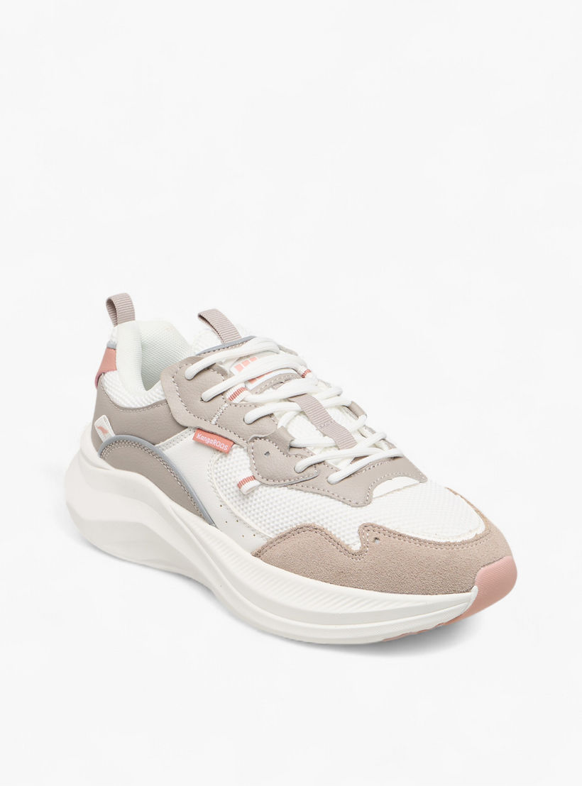 KangaROOS Women's Panelled Sports Shoes with Lace-Up Closure-women-shoes-sports-image-4