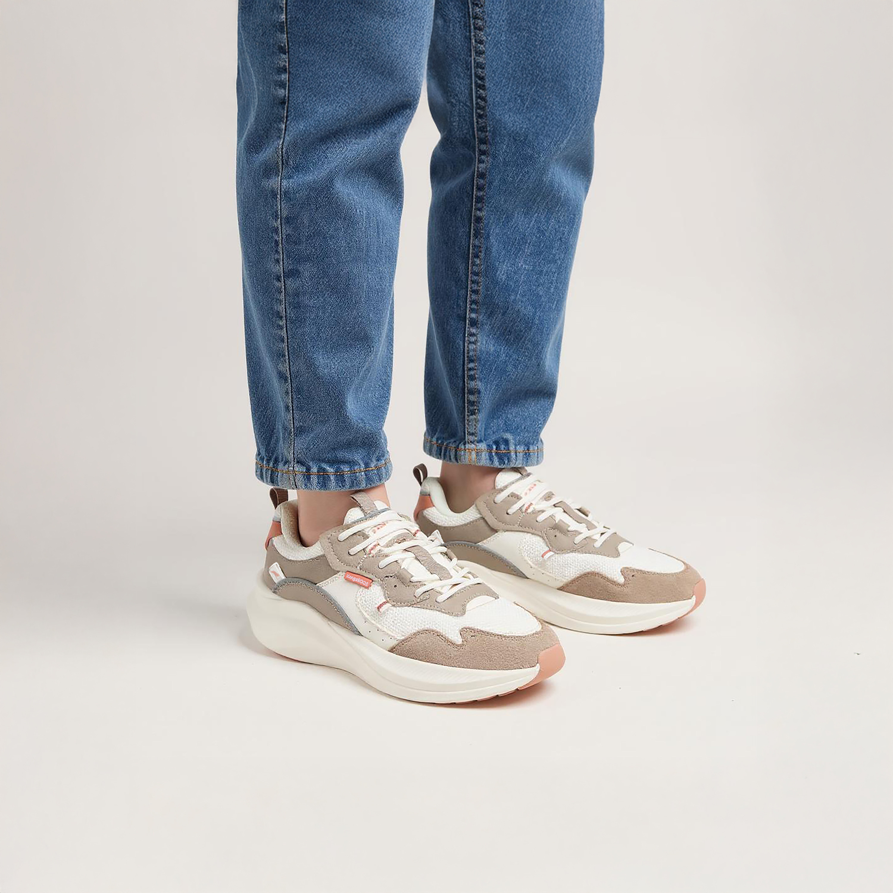 KangaROOS Women's Panelled Sports Shoes with Lace-Up Closure-women-shoes-sports-image-3