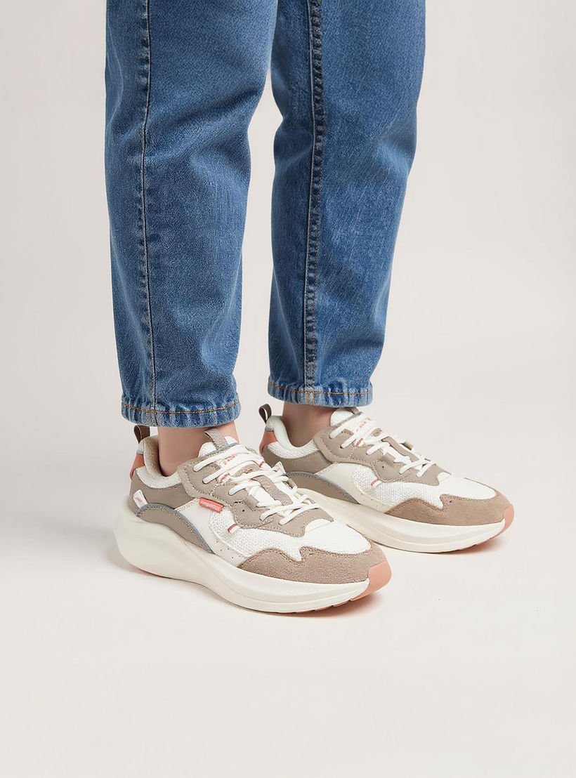 KangaROOS Women's Panelled Sports Shoes with Lace-Up Closure-women-shoes-sports-image-3