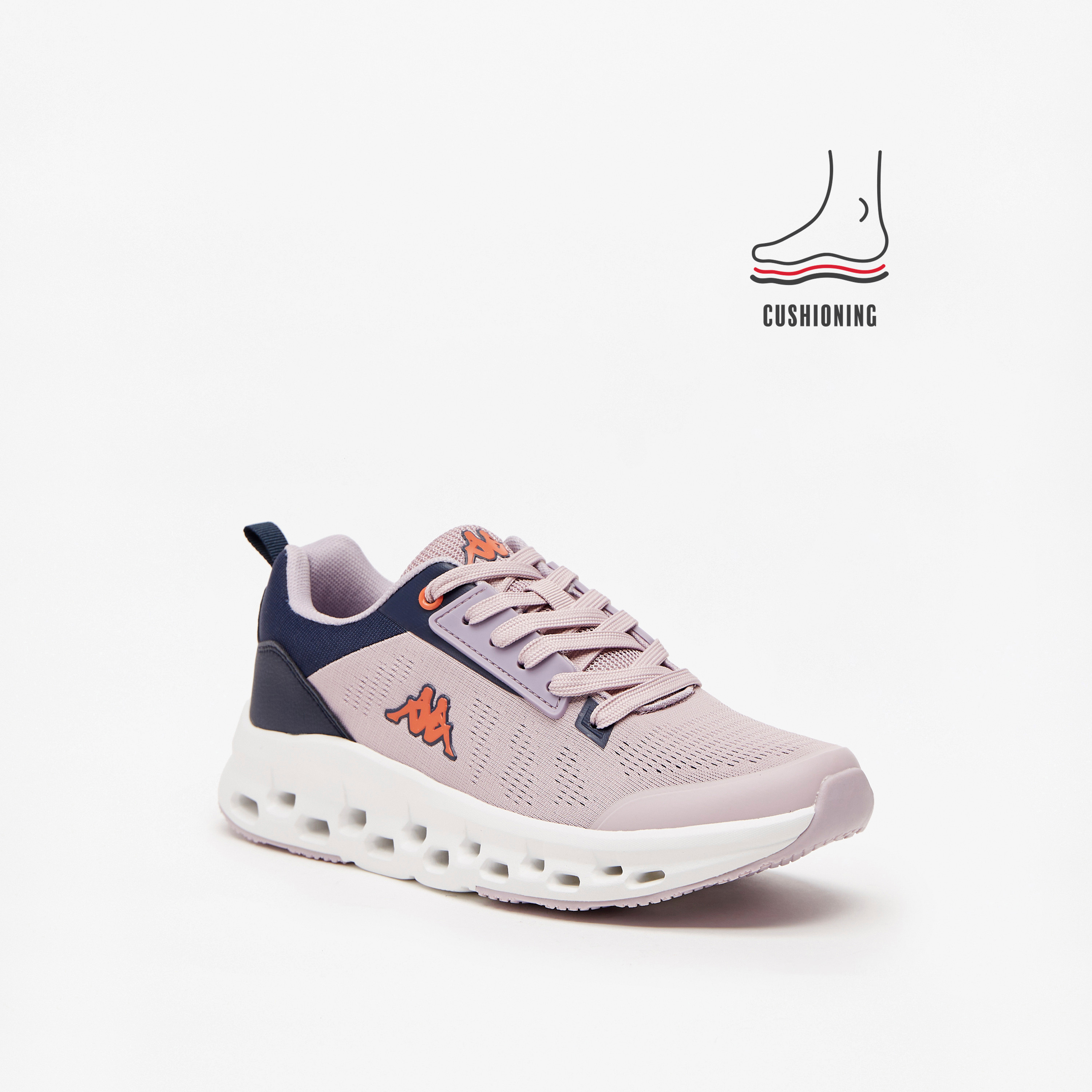 Kappa Women's Textured Lace-Up Sports Shoes with Cushioning-sports-women-shoes-image-1