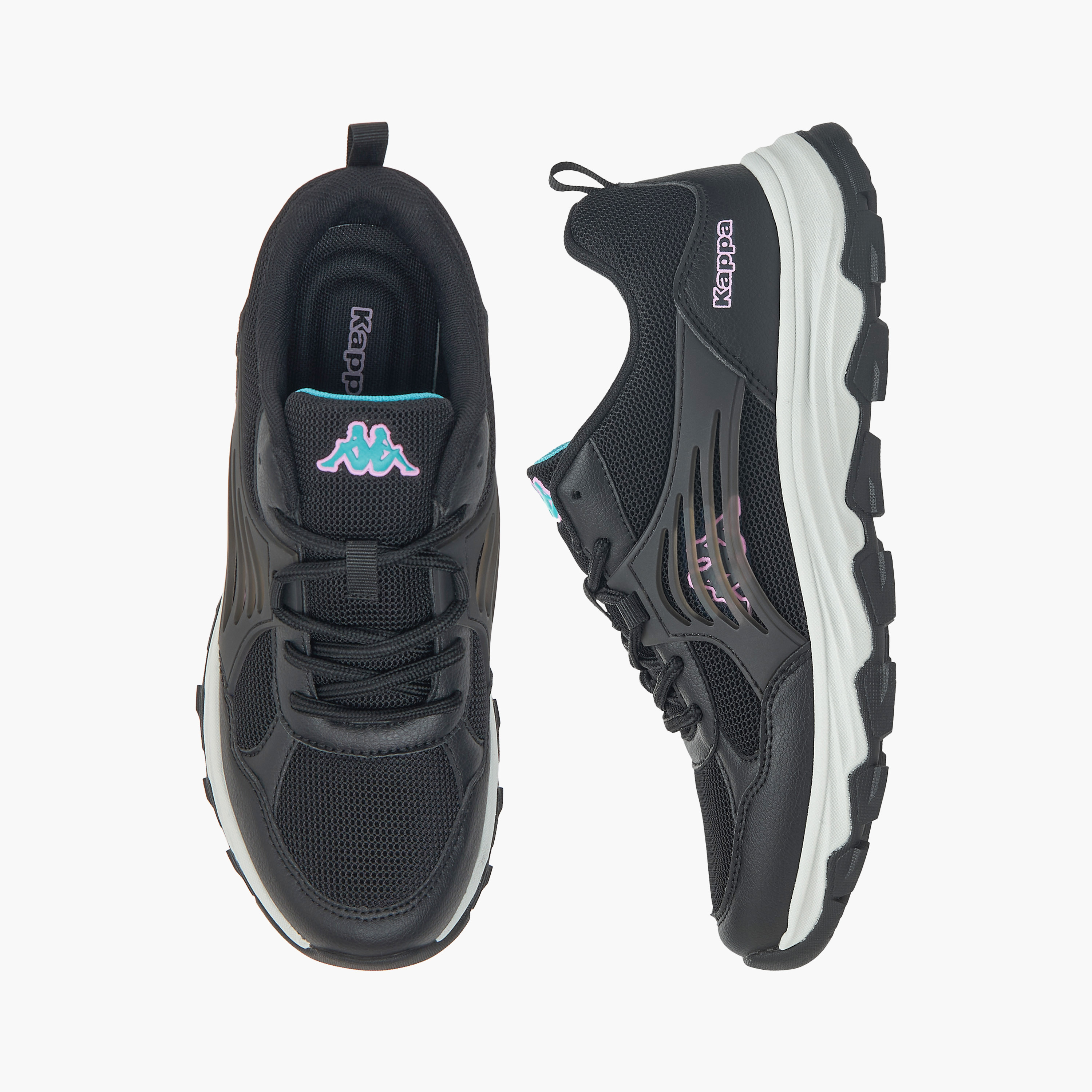 Kappa Women's Logo Print Lace-Up Sports Shoes with Pull Tab-sports-women-shoes-image-1