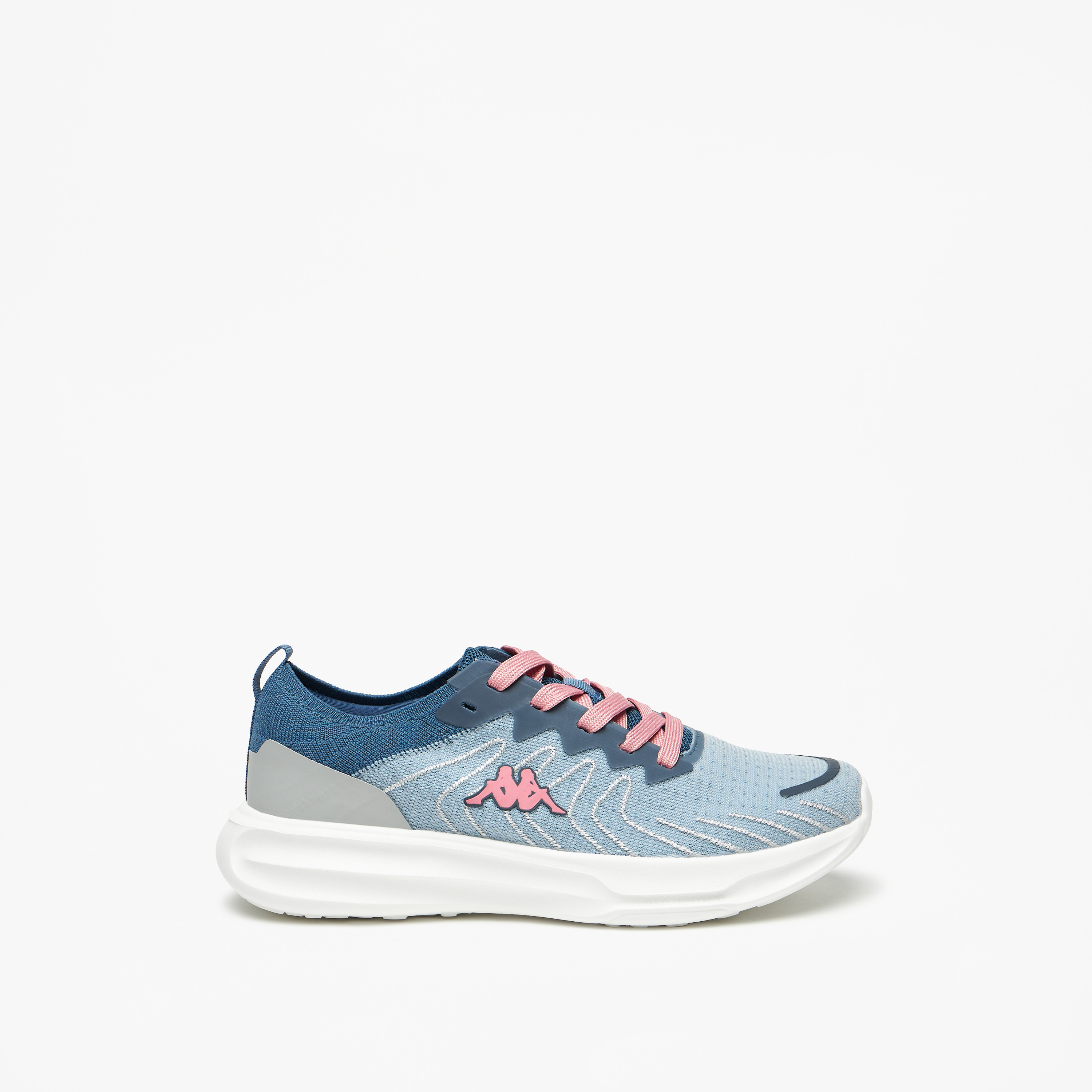Kappa Women's Textured Walking Shoes with Lace-Up Closure-sports-women-shoes-image-3