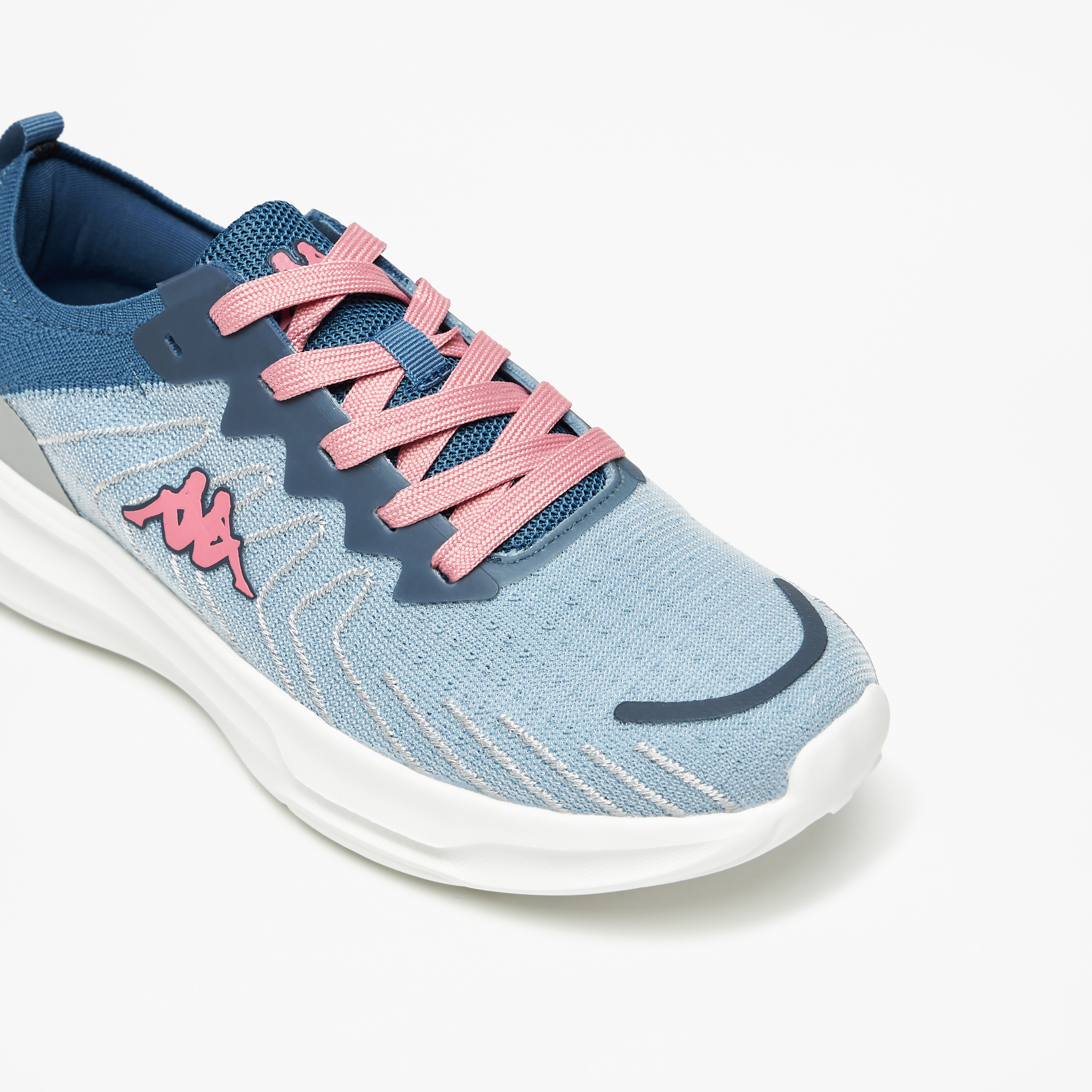 Kappa Women's Textured Walking Shoes with Lace-Up Closure-sports-women-shoes-image-4