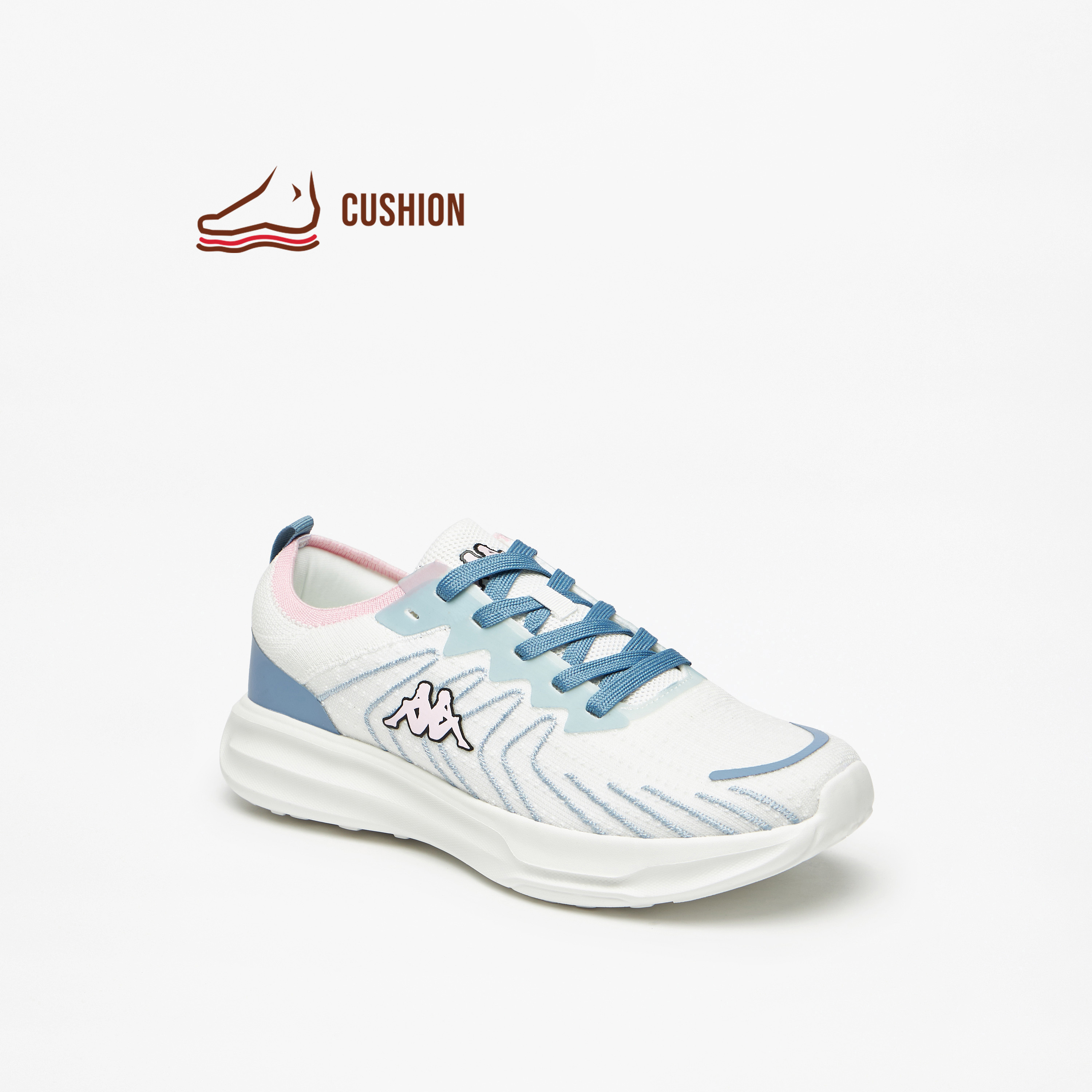 Kappa Women's Textured Walking Shoes with Lace-Up Closure-sports-women-shoes-image-1