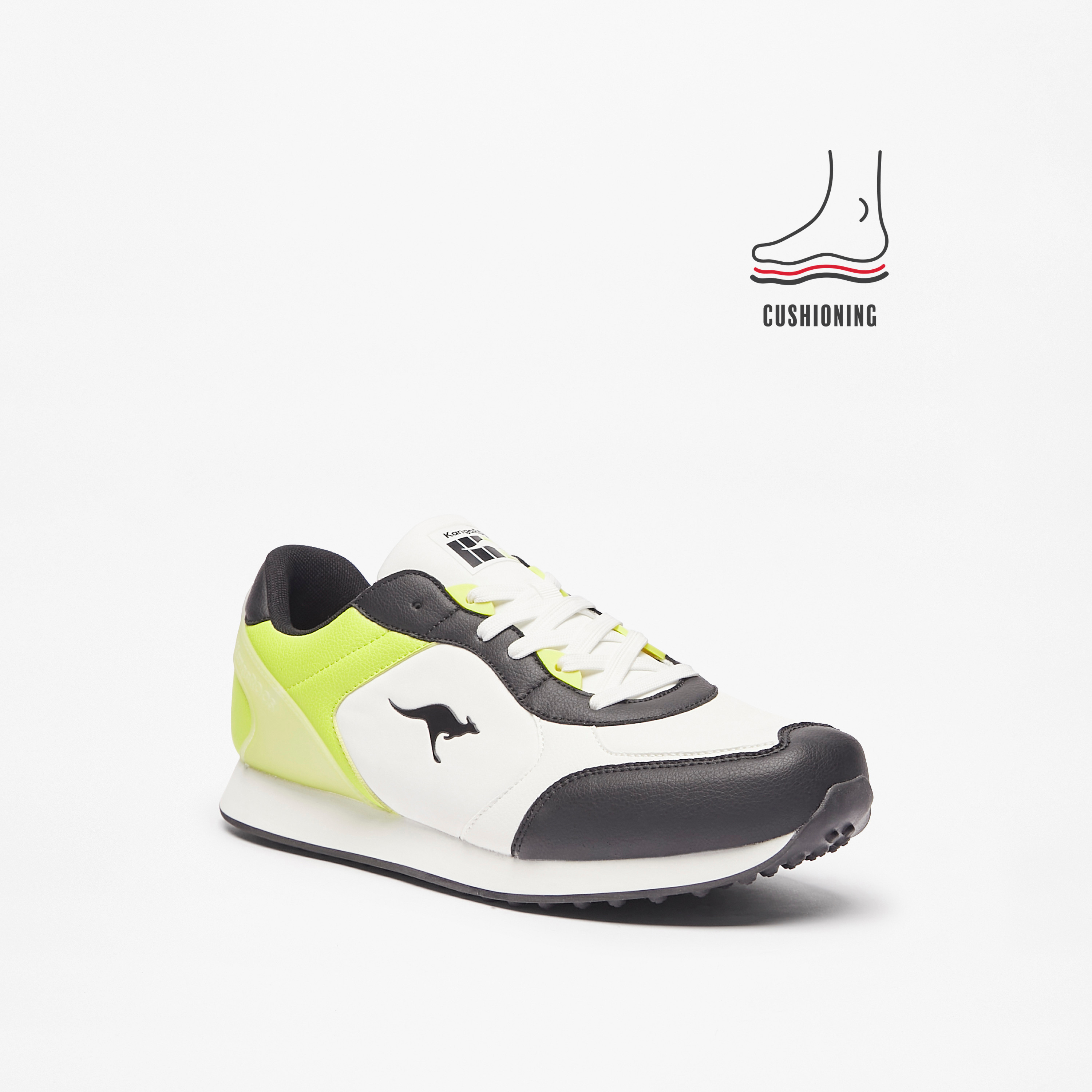 KangaROOS Men's Panelled Lace-Up Sneakers with Cushioning-men-shoes-sneakers-image-6