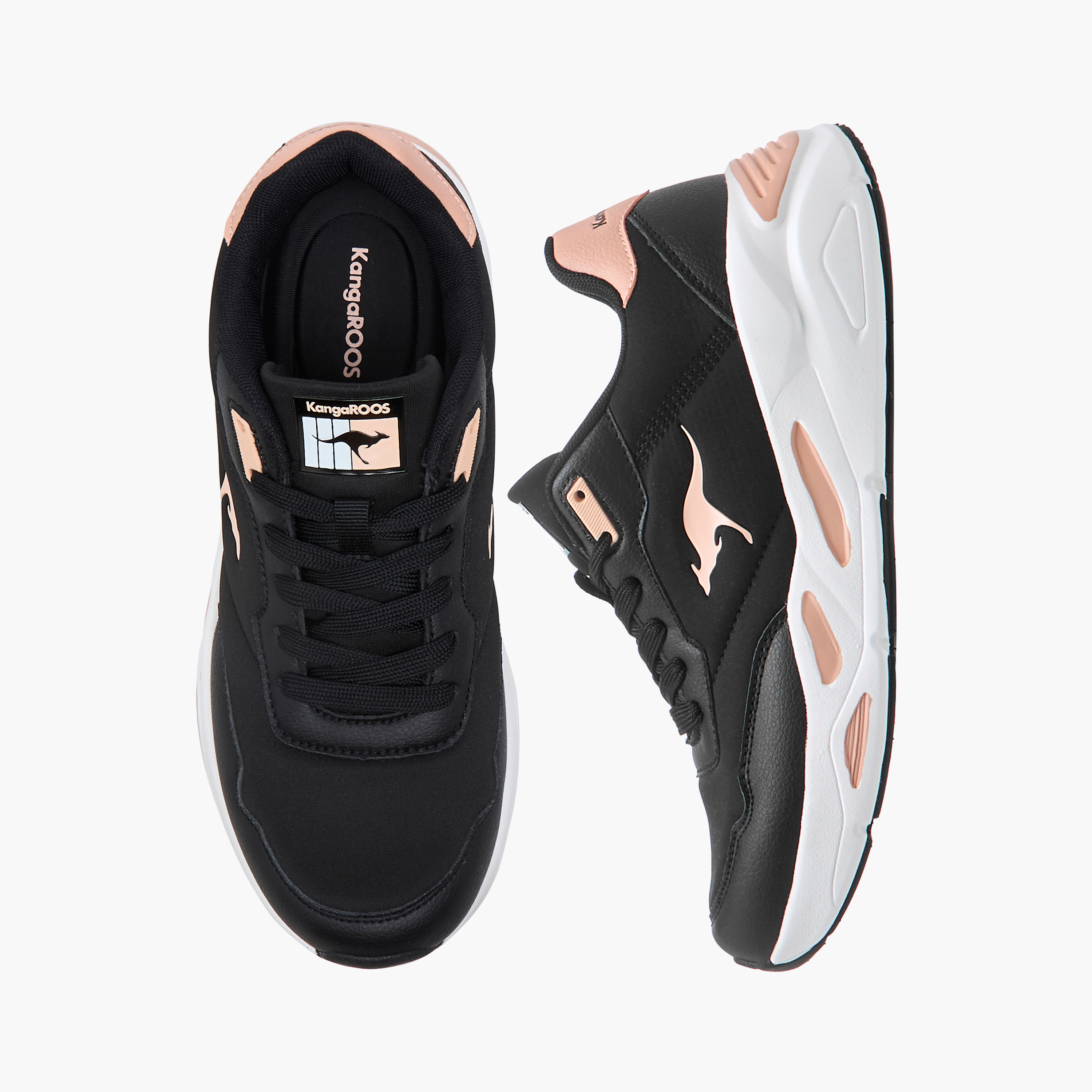 حذاء رياضي بتصميم قوالب ملونة ورباط إغلاق للنساء من كانغاروس-women-shoes-sneakers-image-1