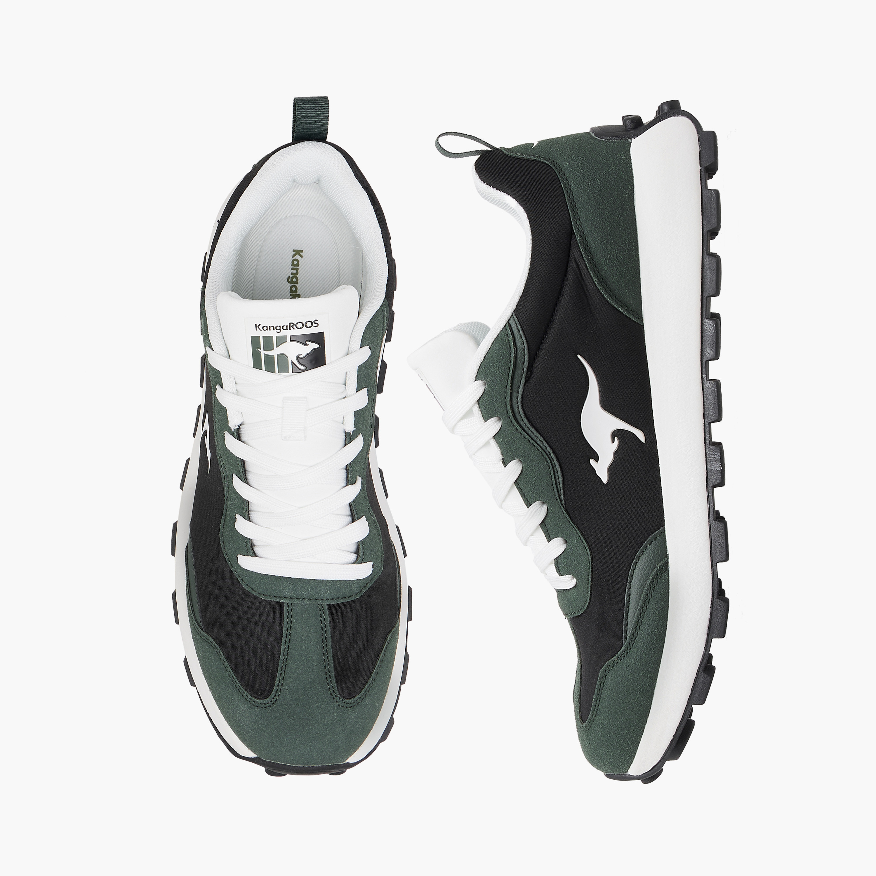 KangaROOS Men's Panelled Lace-Up Sneakers with Pull Tab-men-shoes-sneakers-image-1