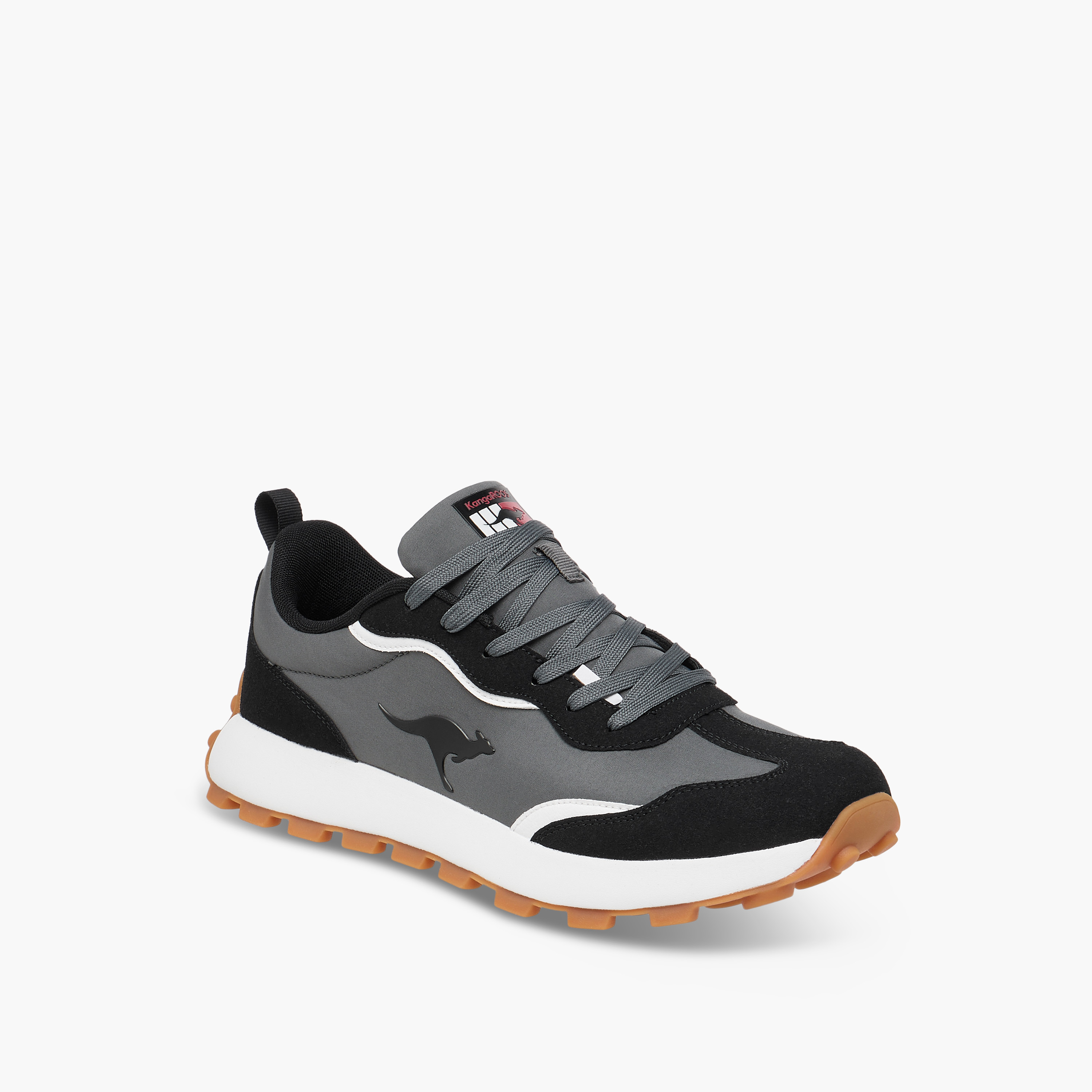 KangaROOS Men's Panelled Lace-Up Sneakers with Pull Tab-men-shoes-sneakers-image-4