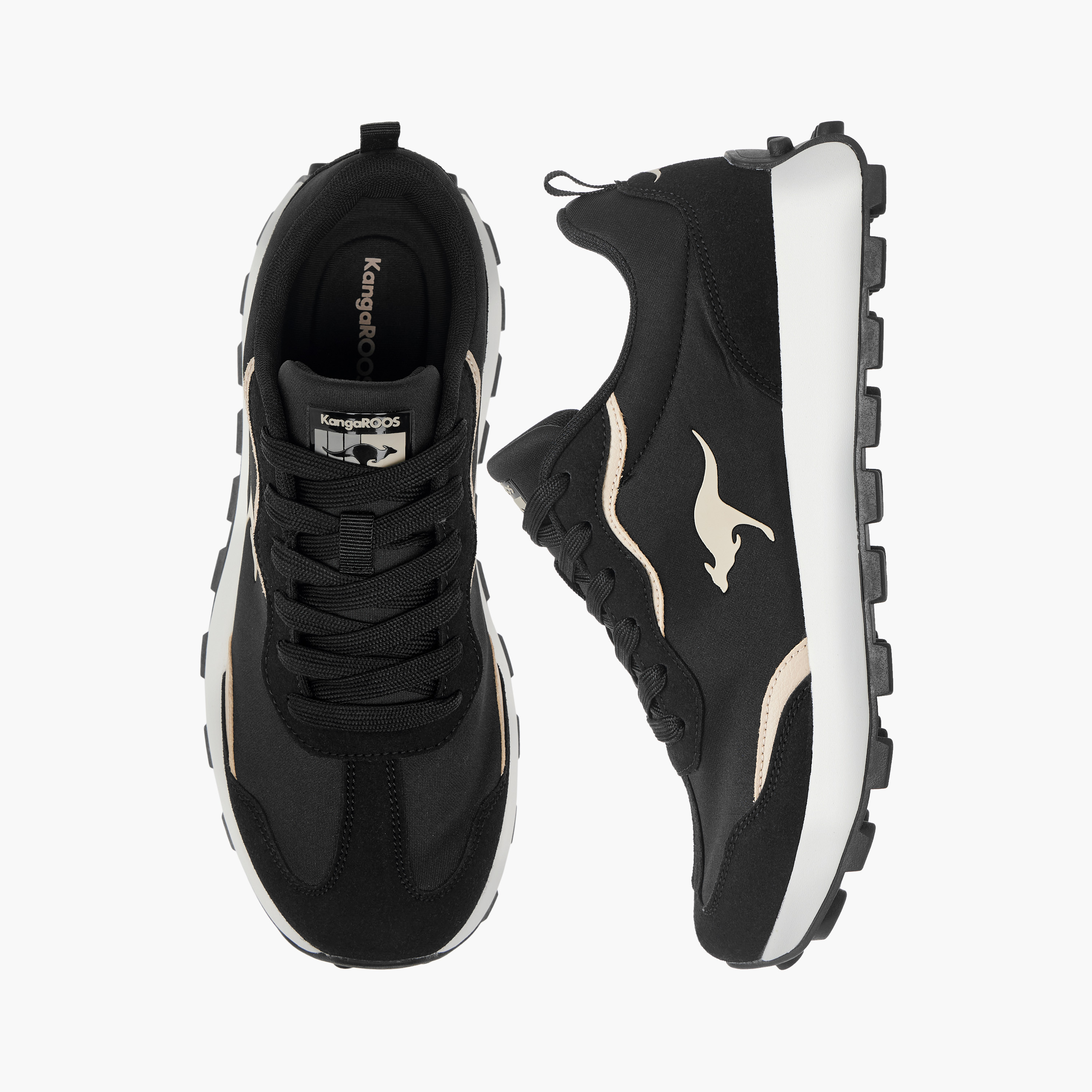 KangaROOS Women's Logo Embossed Sports Shoes with Lace-Up Closure-women-shoes-sneakers-image-1