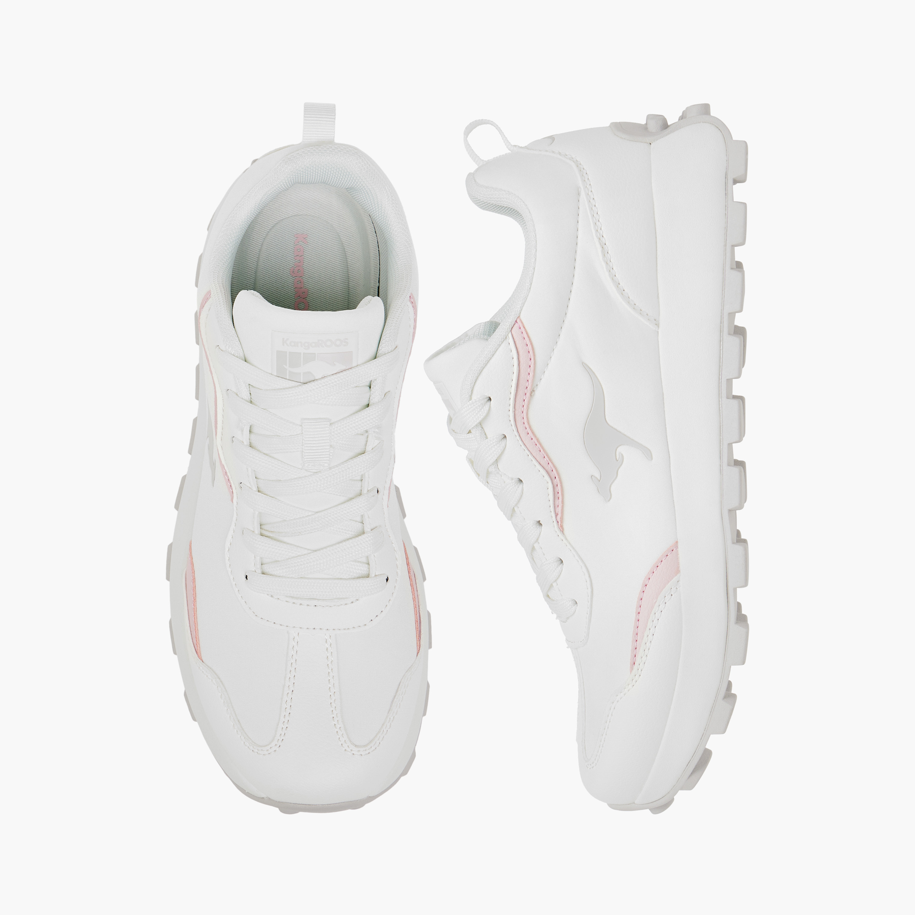 KangaROOS Women's Logo Embossed Sports Shoes with Lace-Up Closure-women-shoes-sneakers-image-1