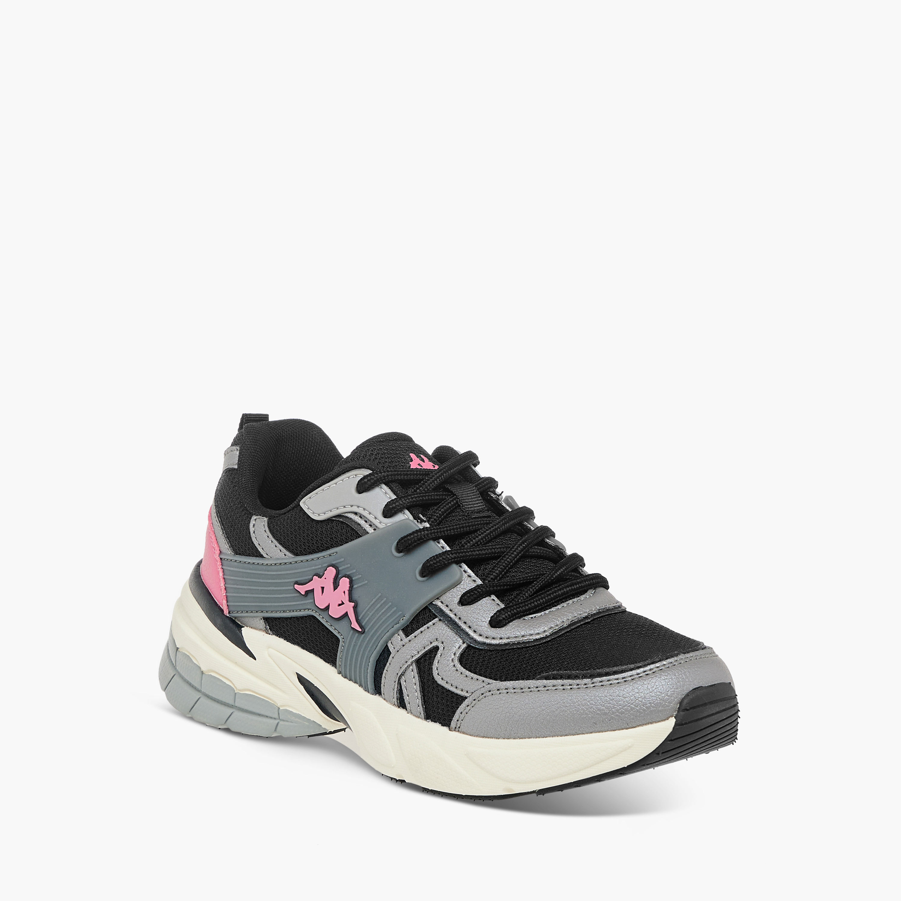 Kappa Women's Panelled Lace-Up Sports Shoes with Pull Tabs-women-shoes-sneakers-image-2