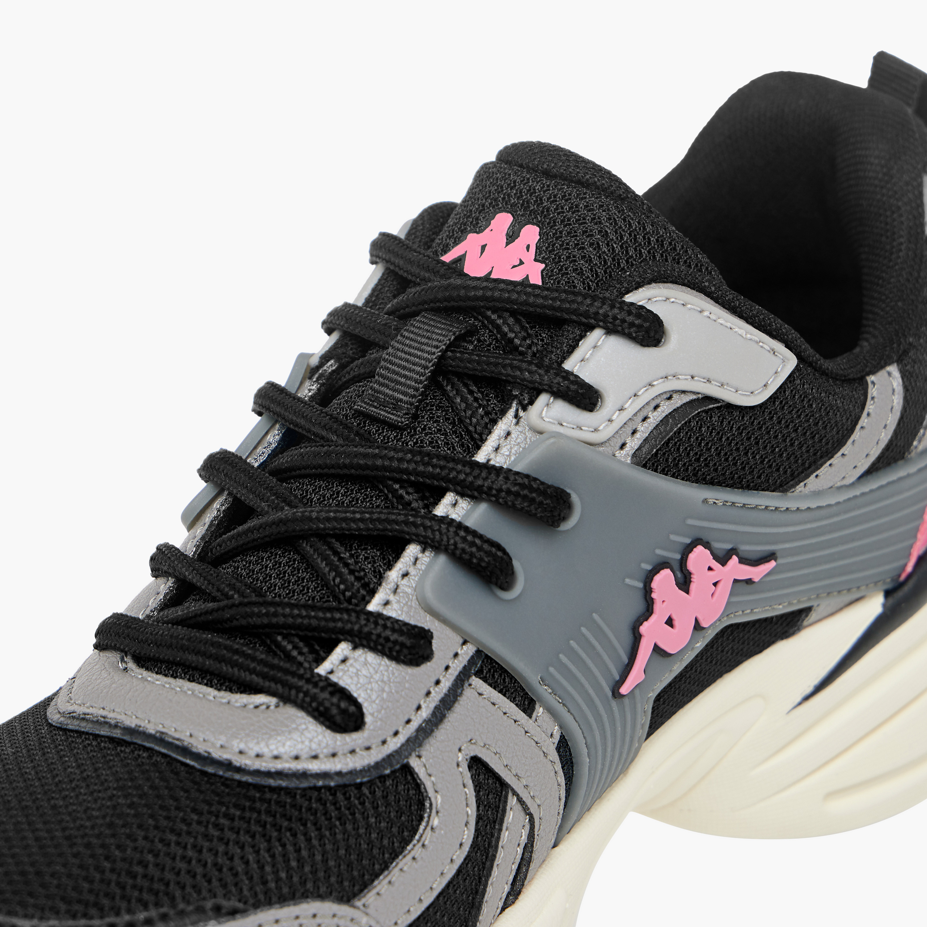 Kappa Women's Panelled Lace-Up Sports Shoes with Pull Tabs-women-shoes-sneakers-image-4