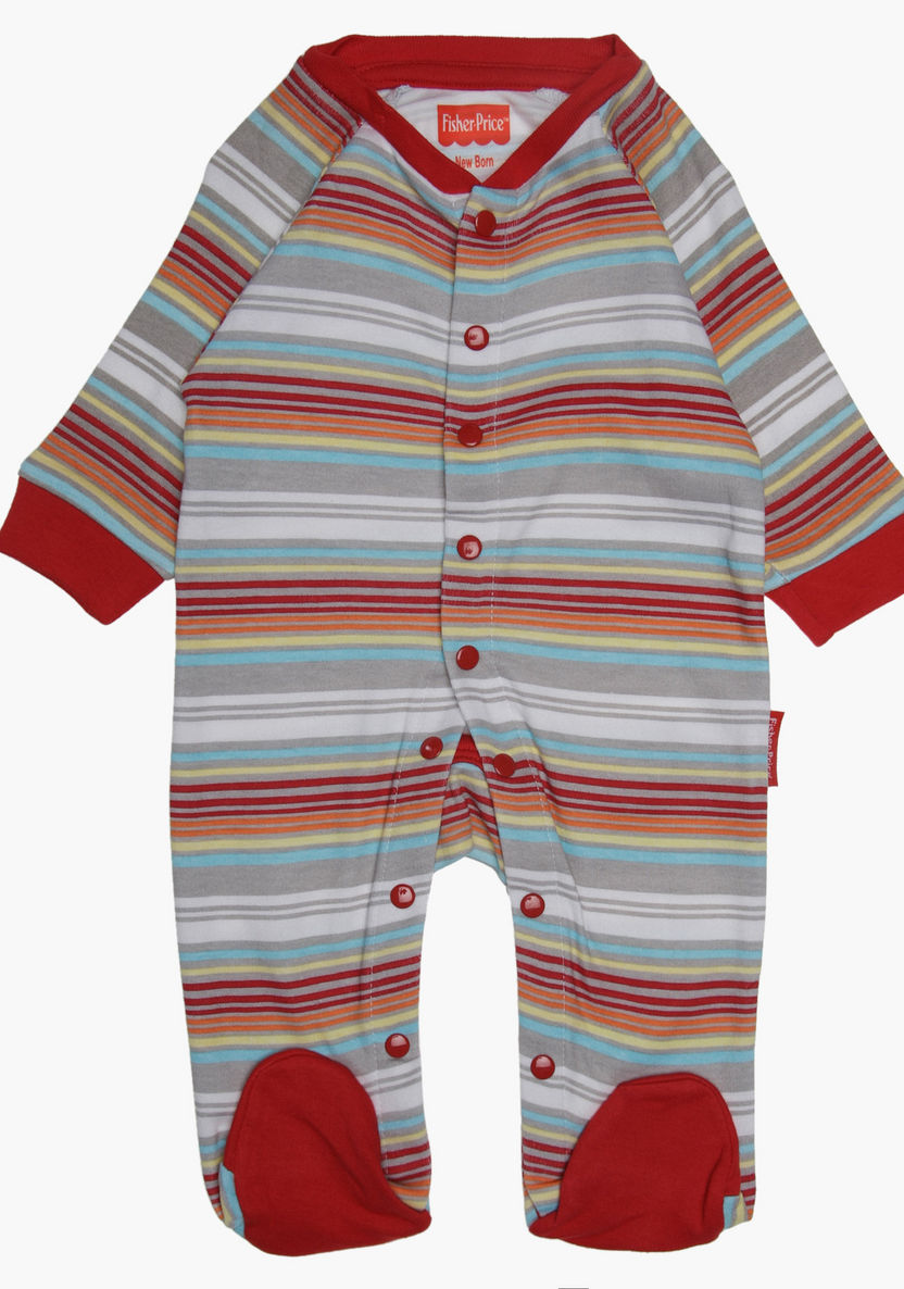 Fisher Price Striped Sleepsuit - Set of 2-Nightwear-image-1
