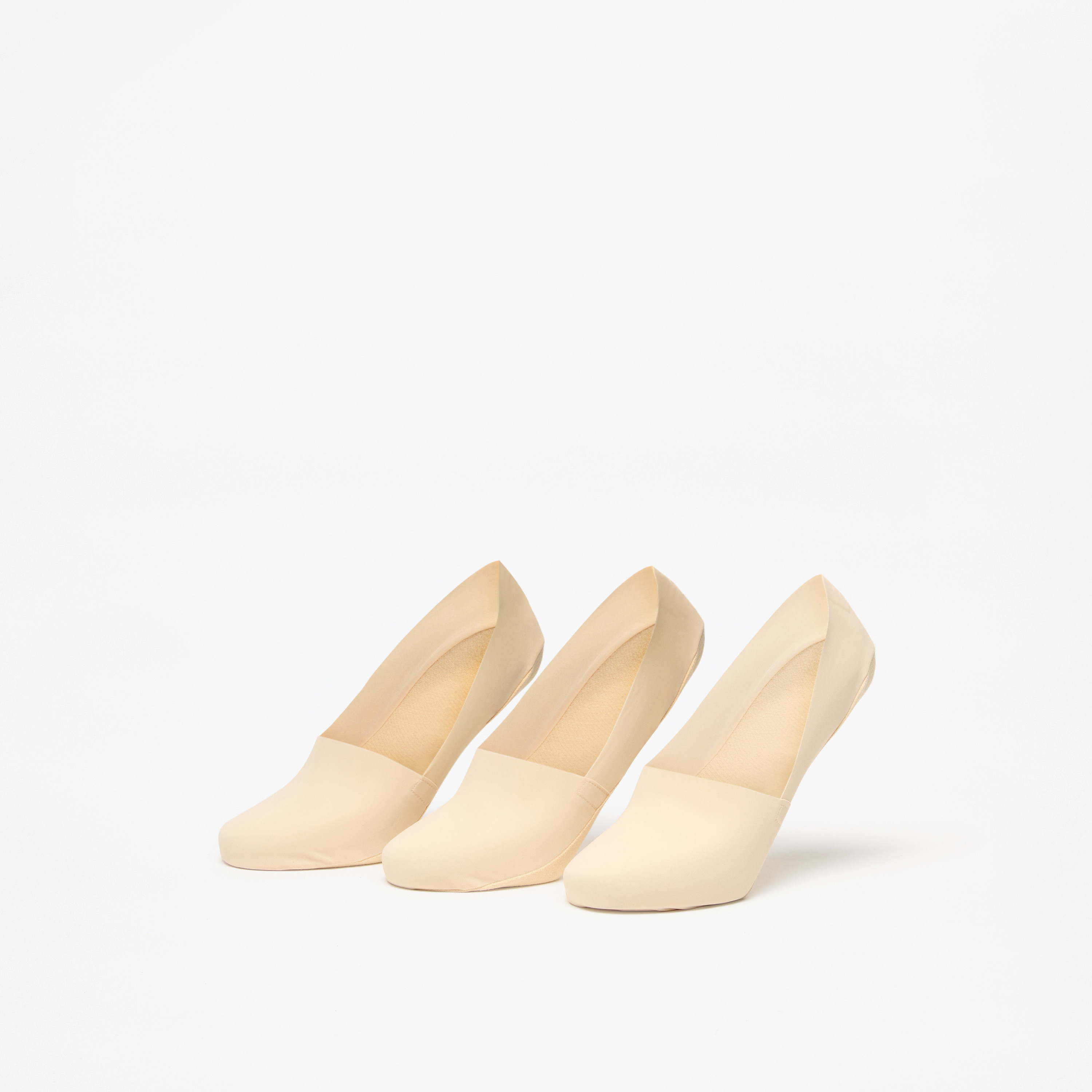 طقم جوارب غير مرئية 3 قطع سادة من فلورا بيلا-women-socksandstockings-image-1