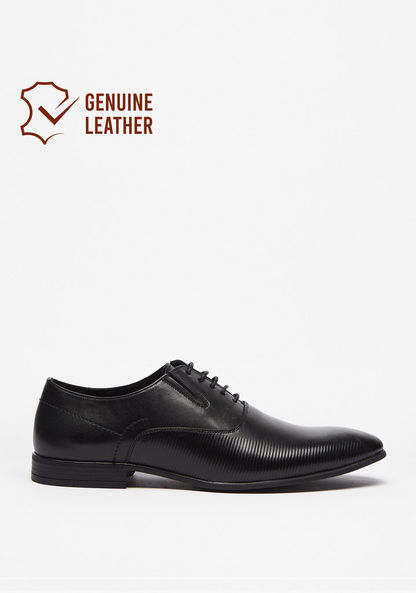 Duchini Men's Solid Oxford Shoes with Lace-Up Closure-Oxford-image-0