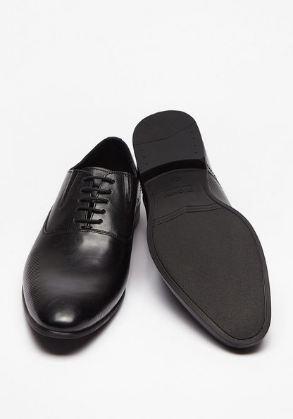 Duchini Men's Solid Oxford Shoes with Lace-Up Closure-Oxford-image-1