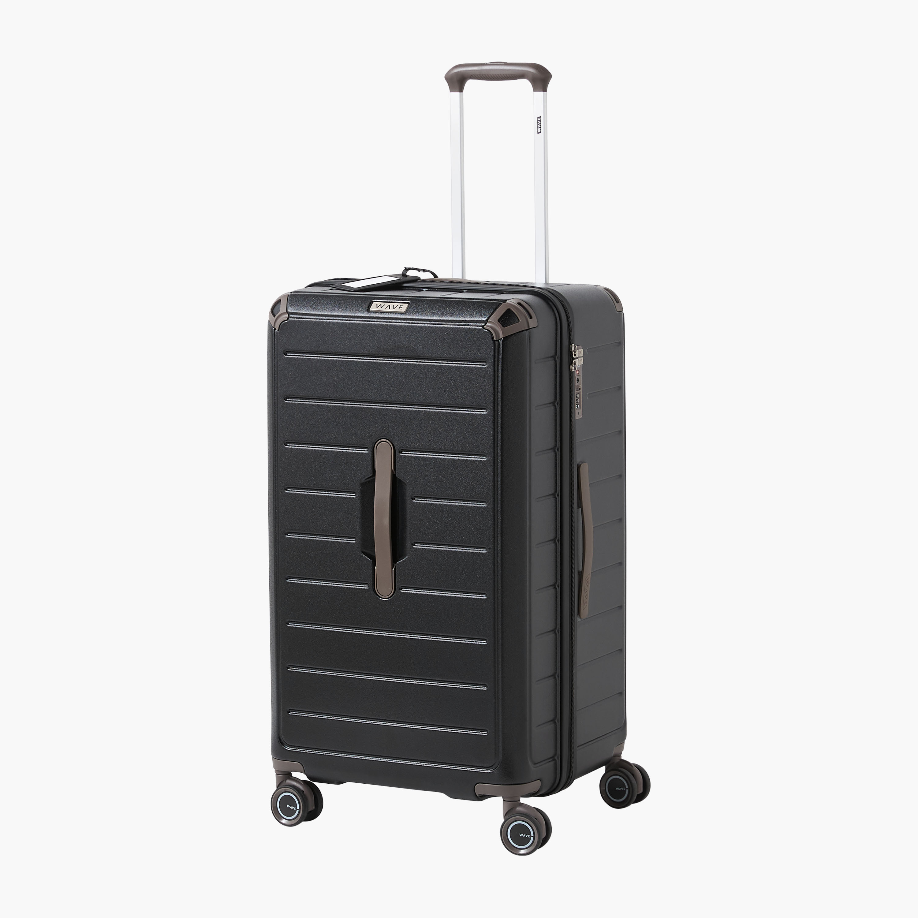 WAVE Textured Hardcase Luggage Trolley with Retractable Handle-travel-luggagesandbags-luggage-image-1