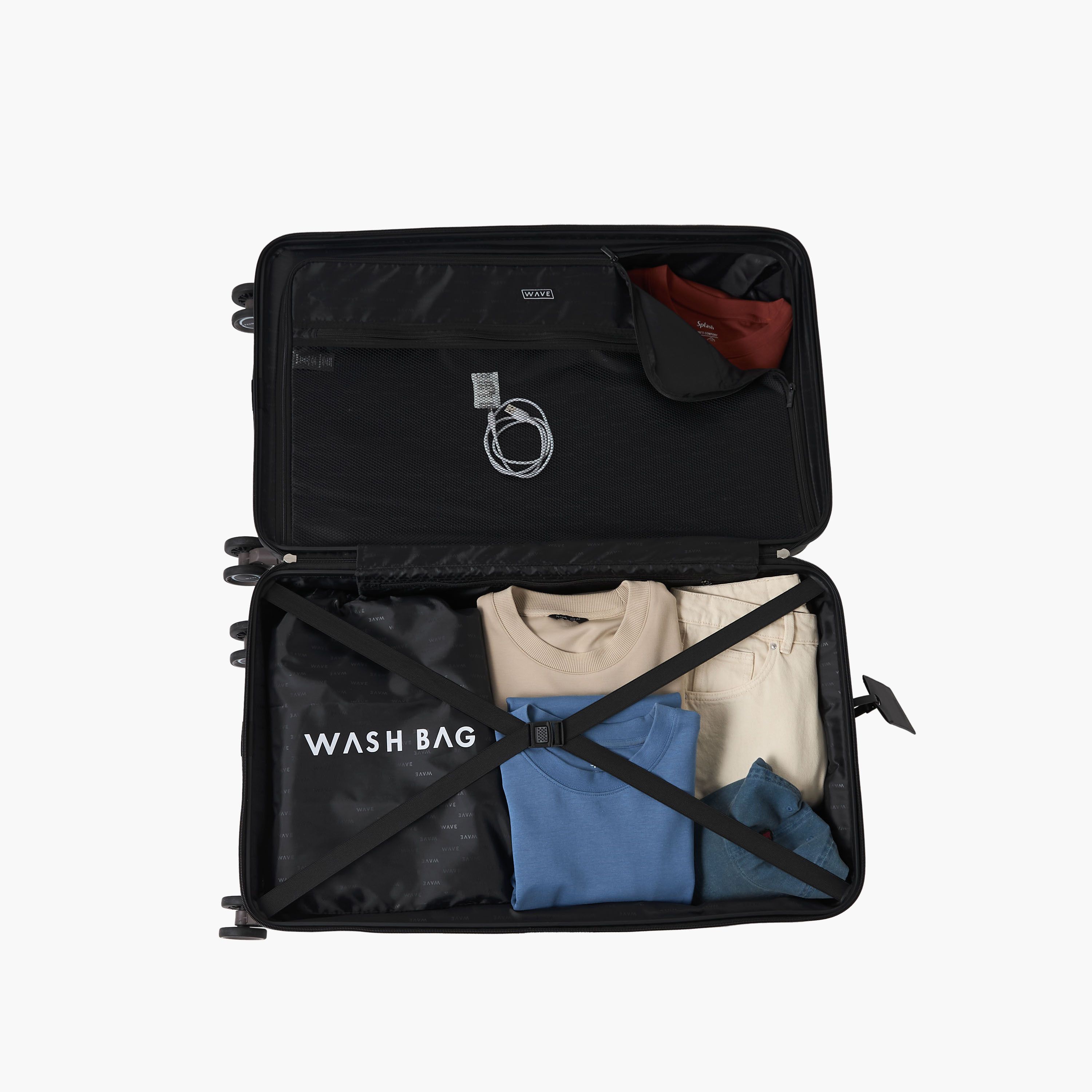 WAVE Textured Hardcase Luggage Trolley with Retractable Handle-travel-luggagesandbags-luggage-image-11