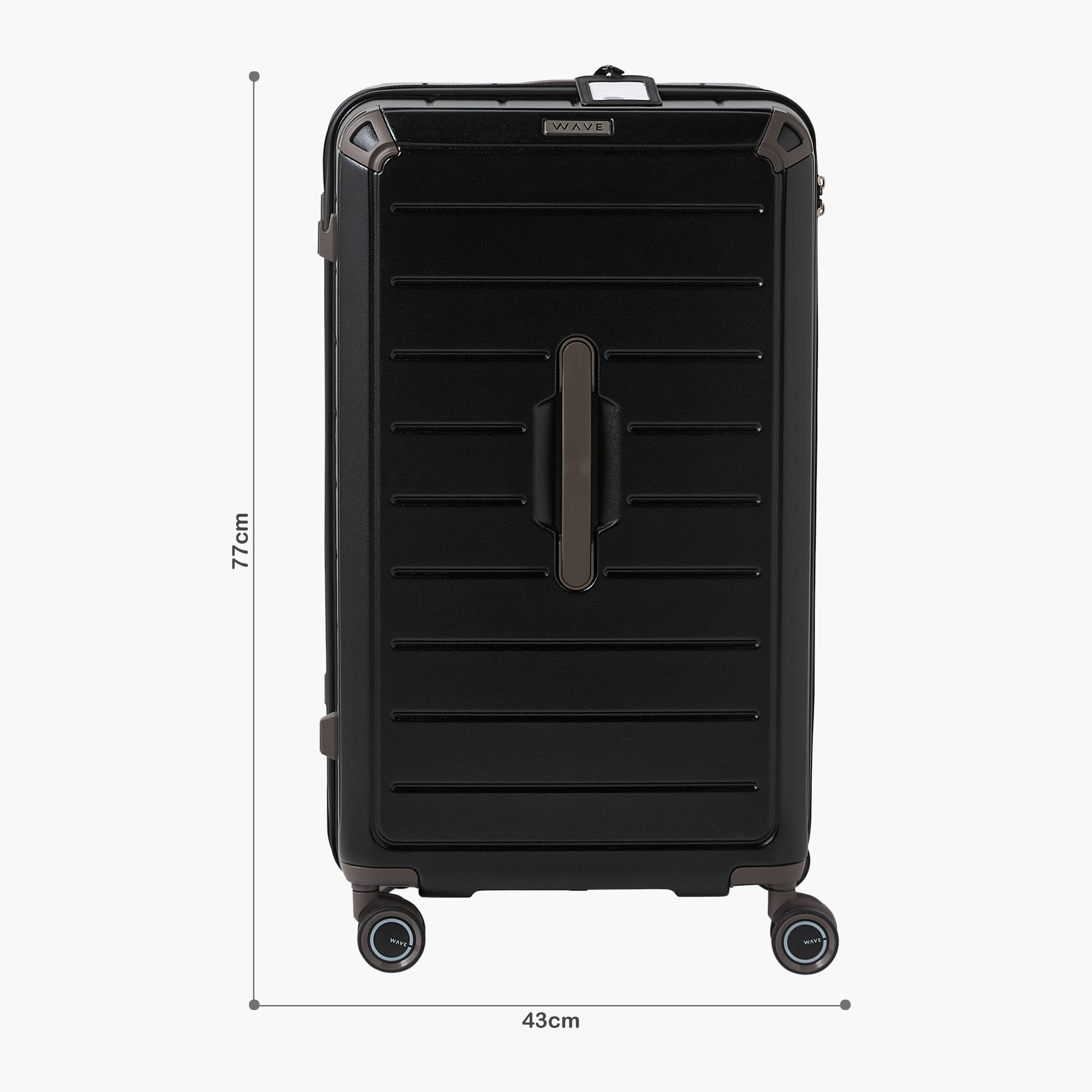 WAVE Textured Hardcase Luggage Trolley with Retractable Handle-travel-luggagesandbags-luggage-image-2