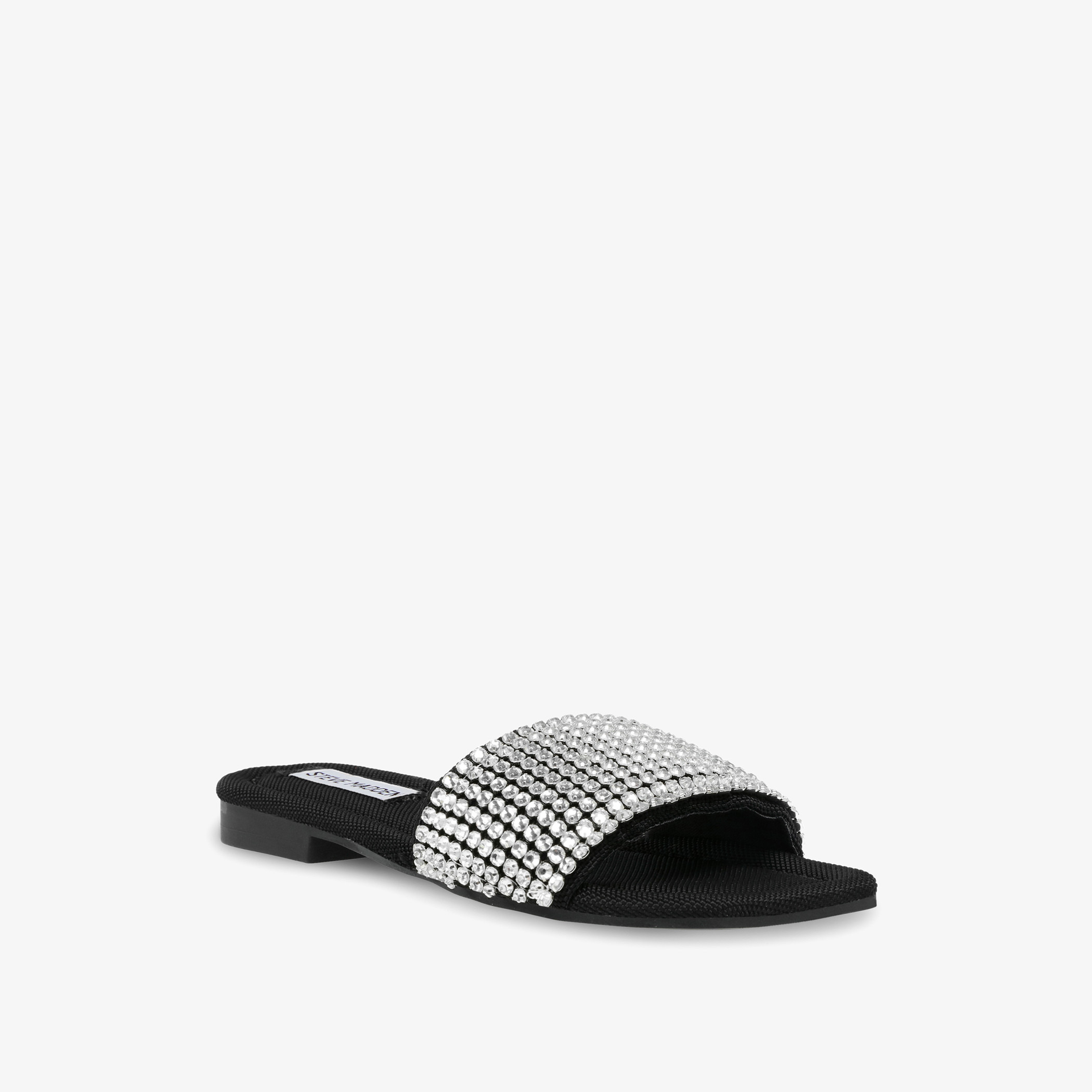 Steve madden black slip best sale ons sandals