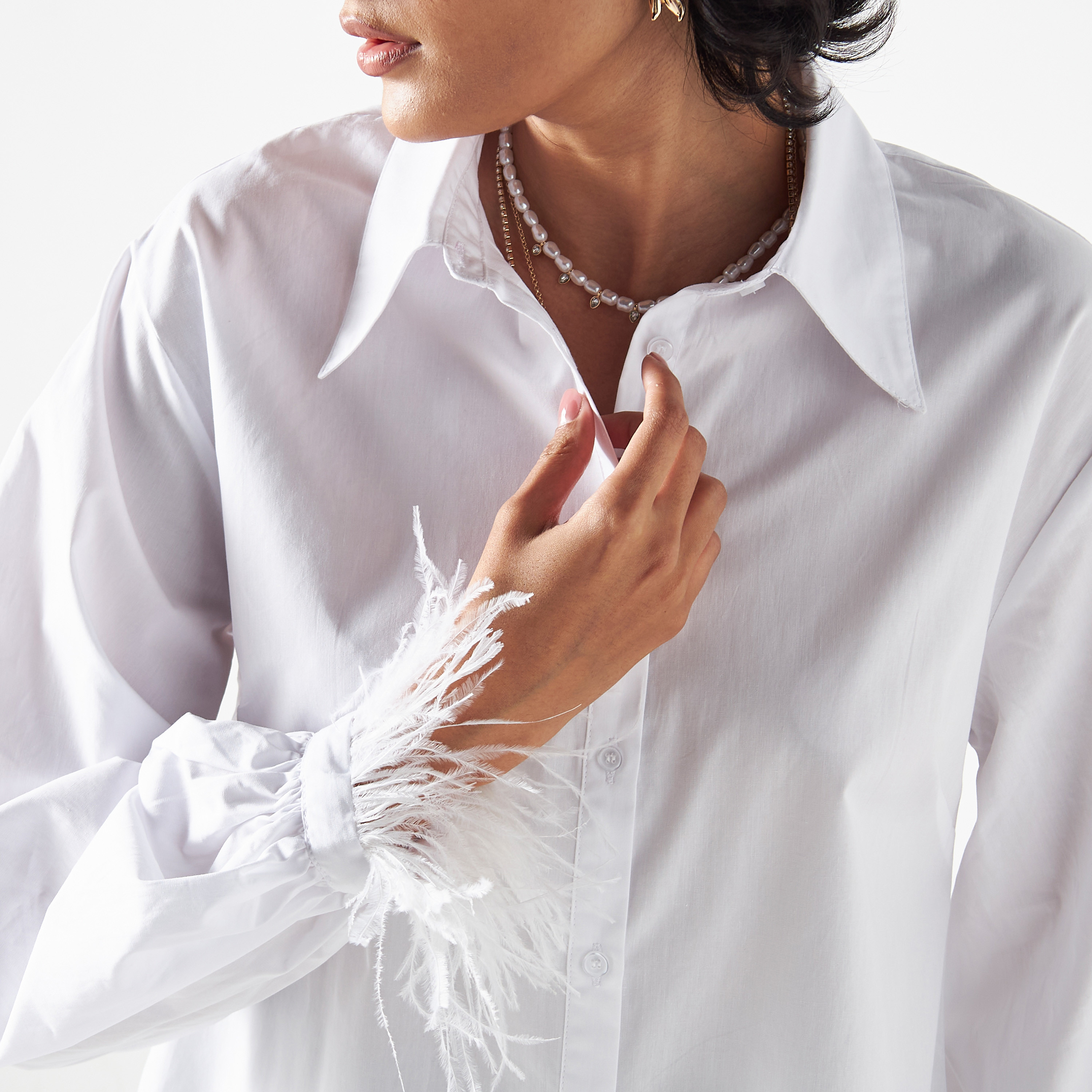 قميص سادة بأكمام طويلة وتفاصيل شراشيب من جاديد روز-women-clothing-shirtsandblouses-shirts-image-4