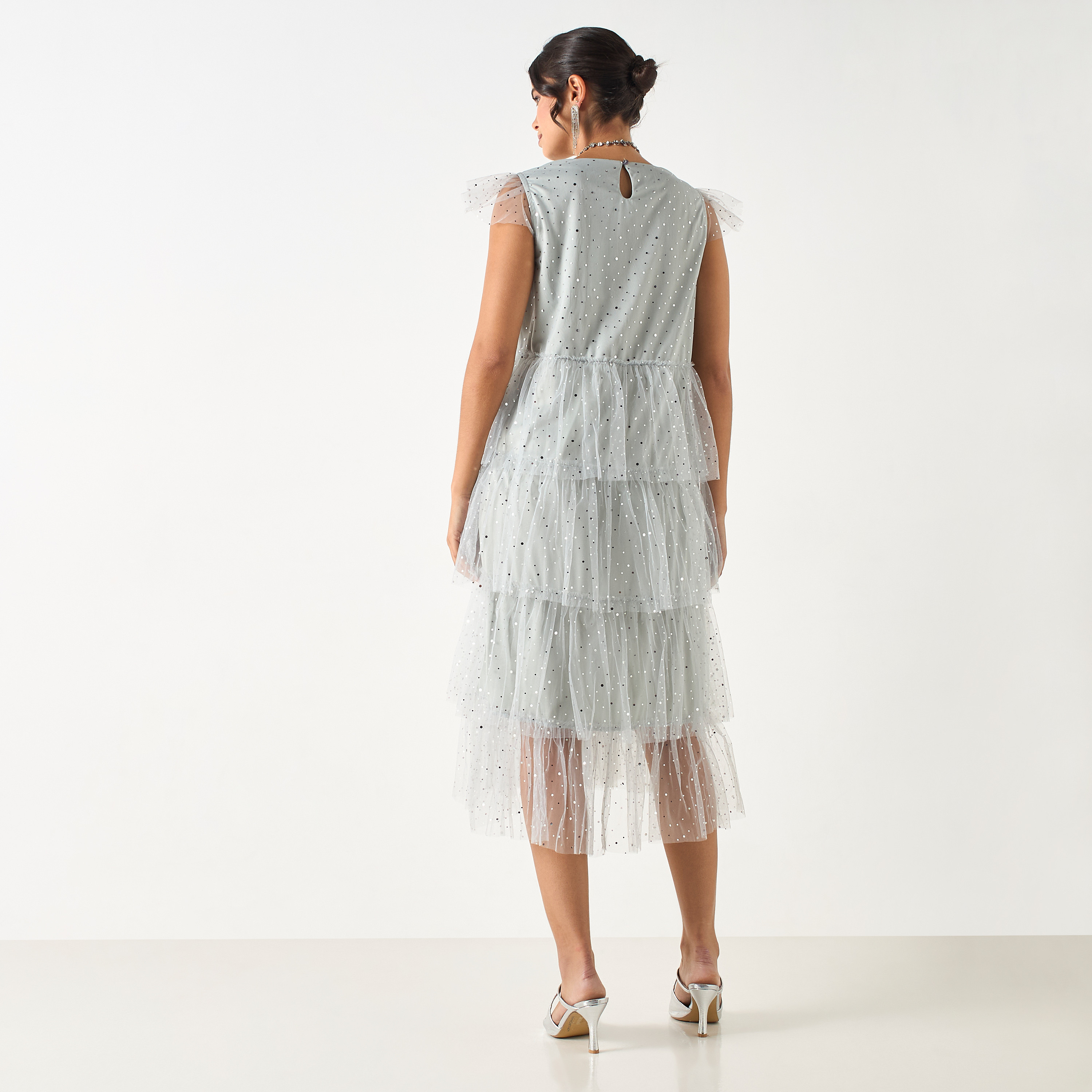 فستان دانتيل طويل بأكمام قصيرة من سي نوار - للأم-women-clothing-dresses-image-5
