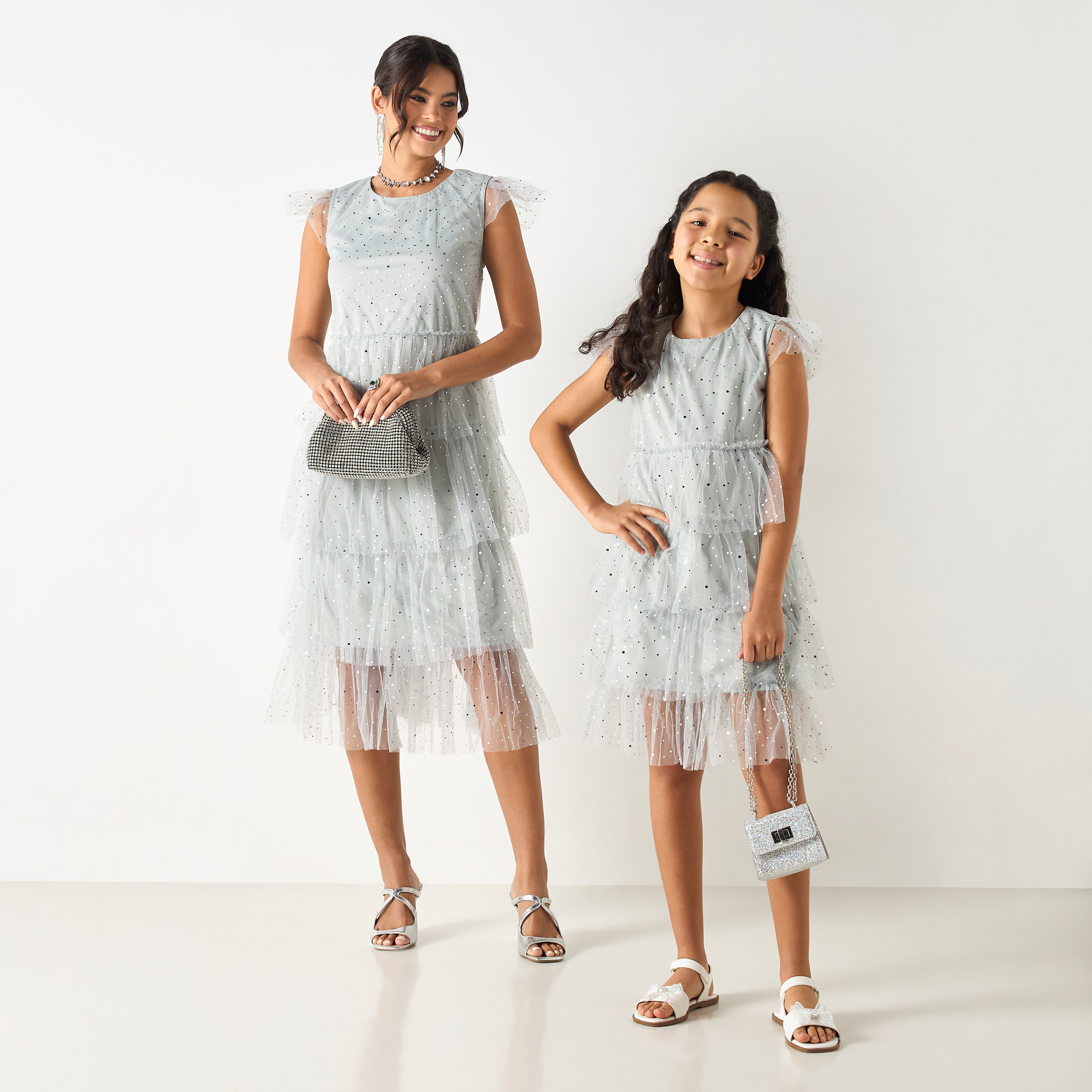 Si Noir All-Over Lace Tiered Dress with Glitter Detail - for Girls-girls-clothing-dressesandjumpsuits-image-2