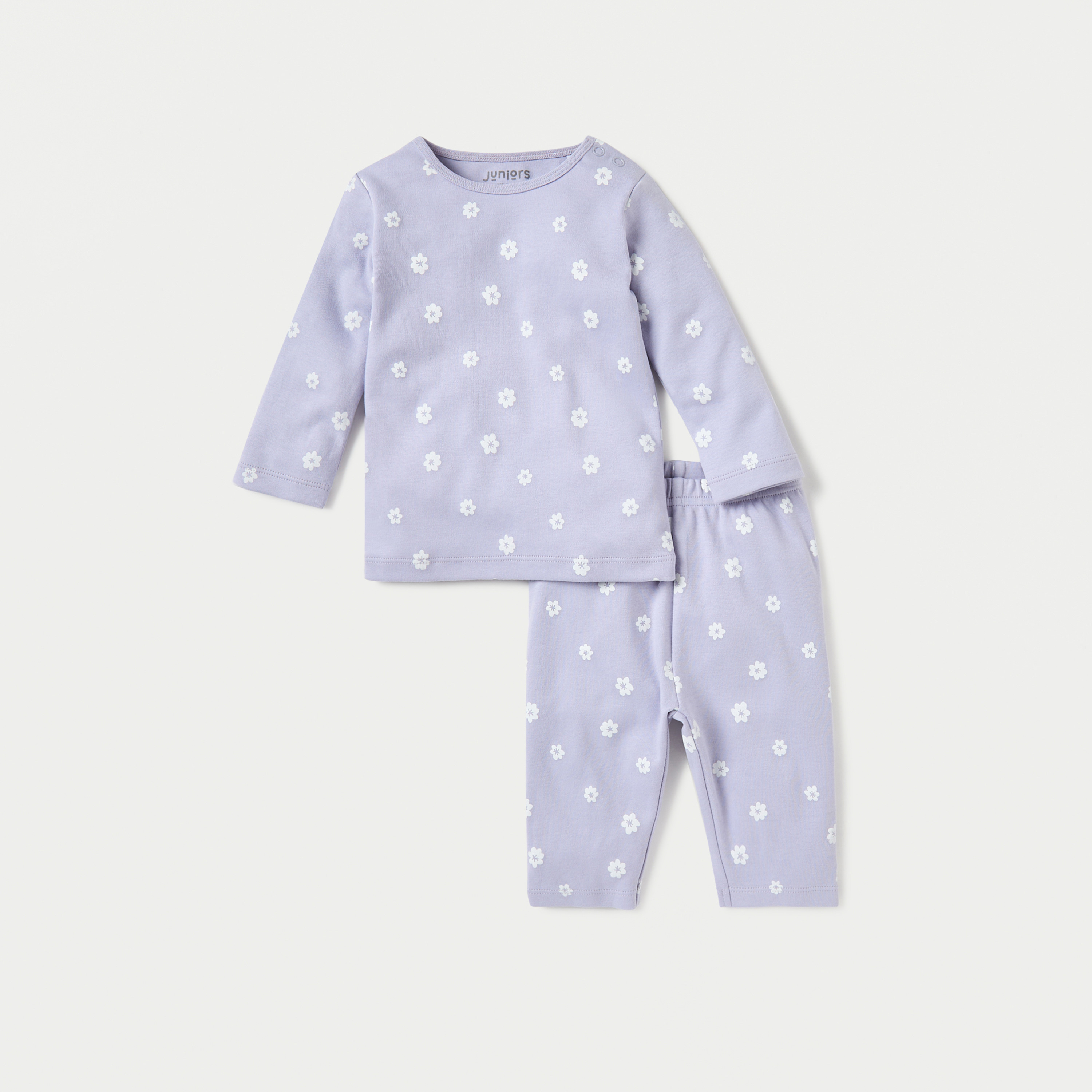 Juniors All-Over Floral Print Long Sleeves T-shirt and Pyjama Set-promo_babyshop_Buy3for79_UAE130126-image-1