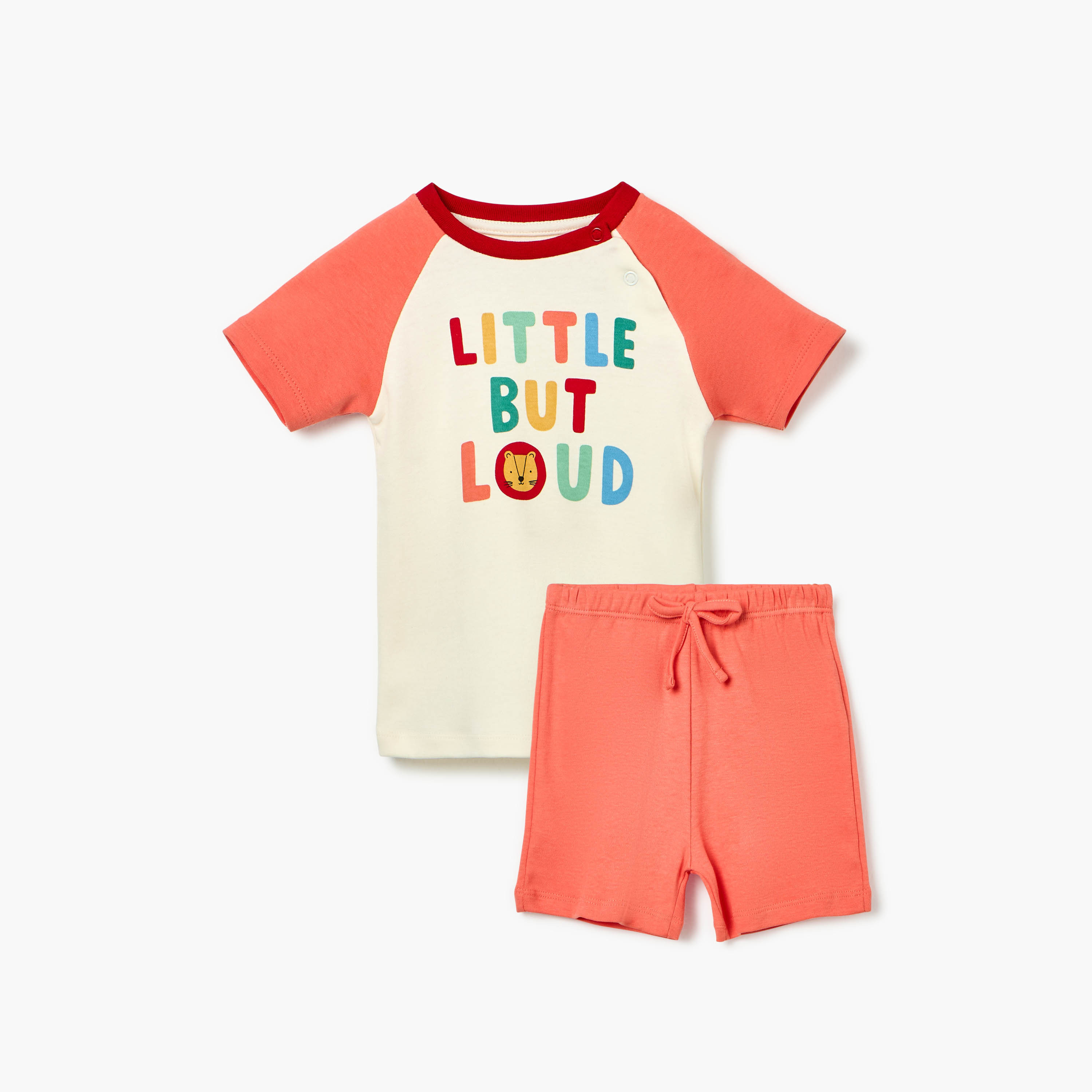 Juniors Heart Print T-shirt and Pyjama Set-baby-girls-clothing-nightwear-pyjamasets-image-1