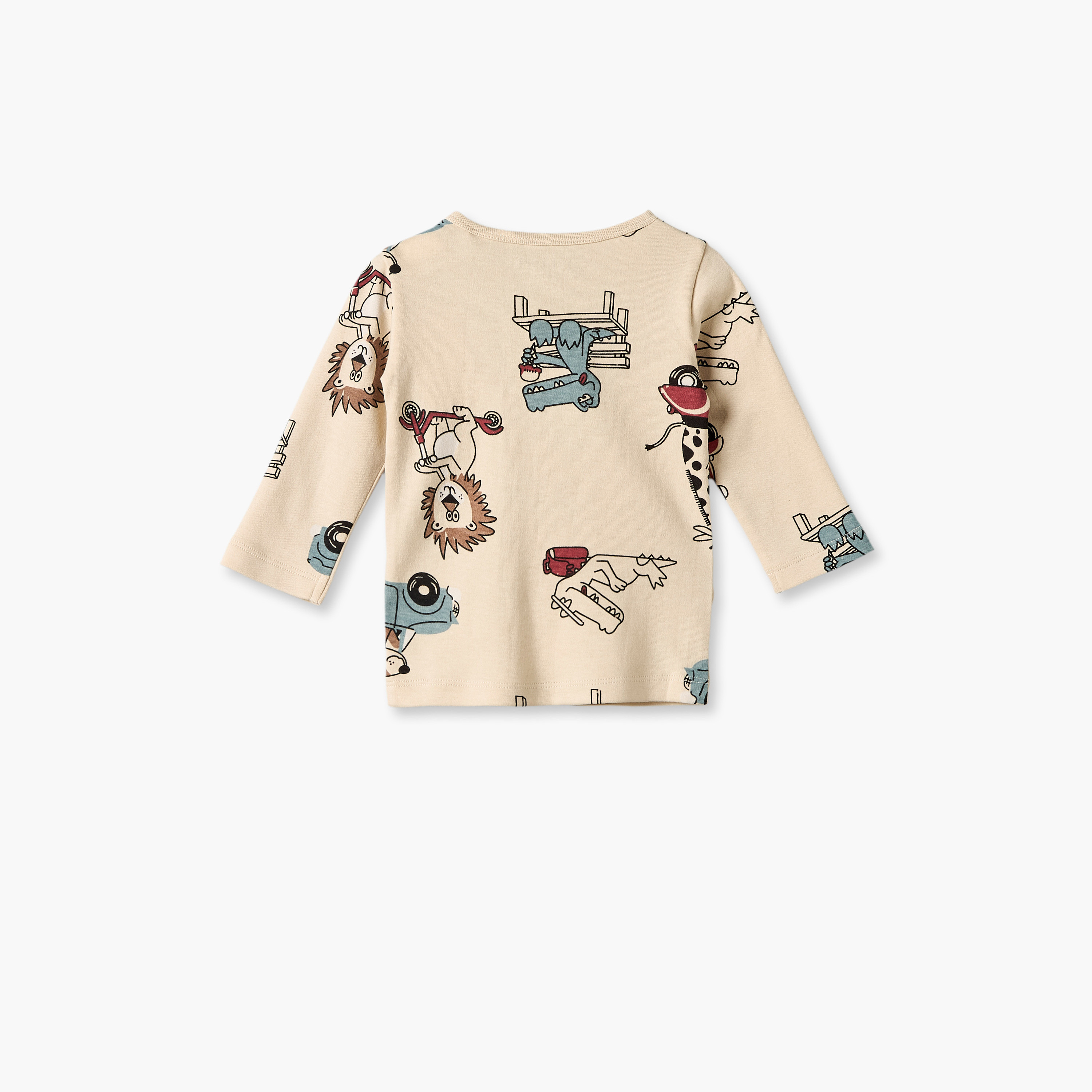 Juniors Crew Neck Long Sleeves Pyjama Set with Safari Print-baby-boys-clothing-nightwear-pyjamasets-image-3