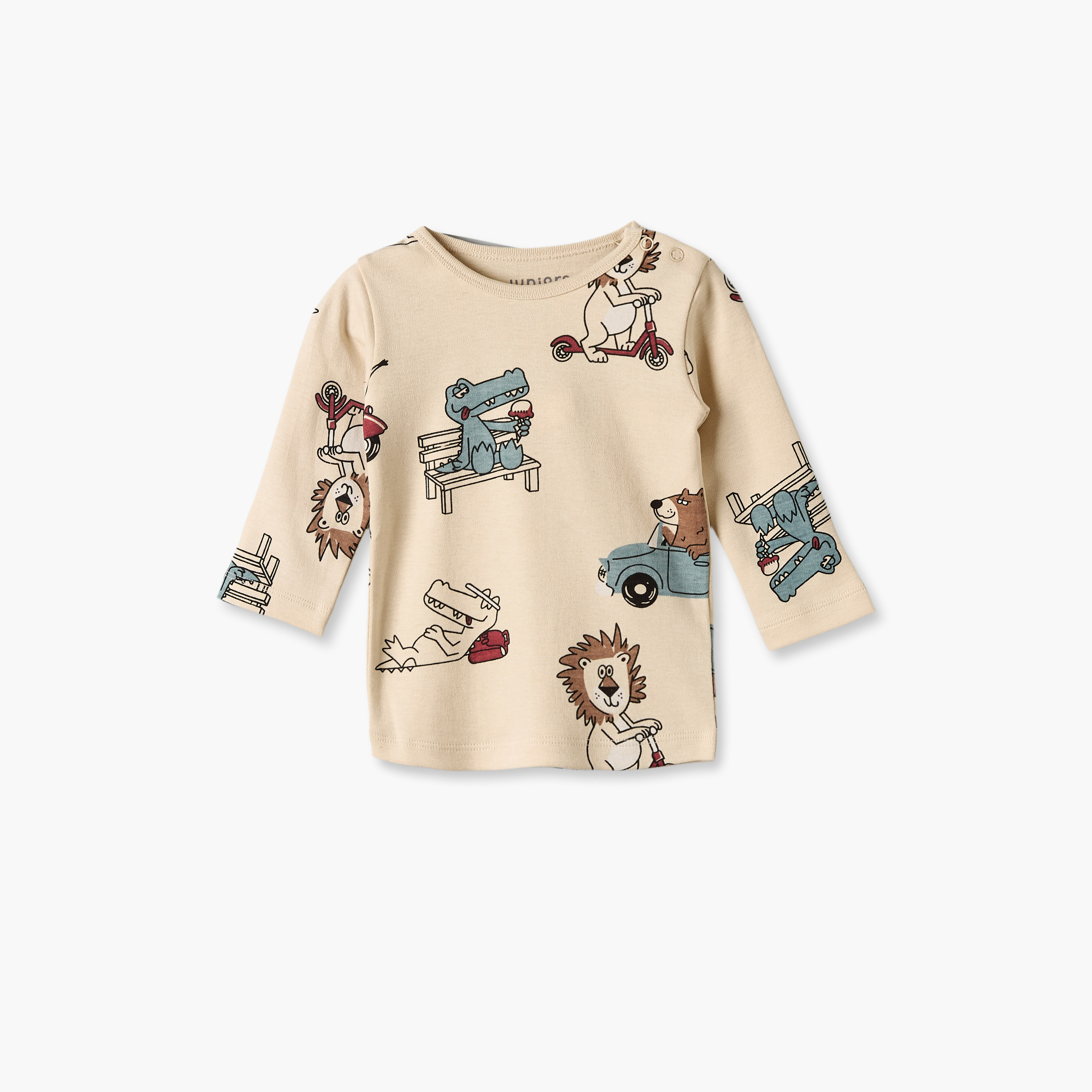 Juniors Crew Neck Long Sleeves Pyjama Set with Safari Print-baby-boys-clothing-nightwear-pyjamasets-image-4