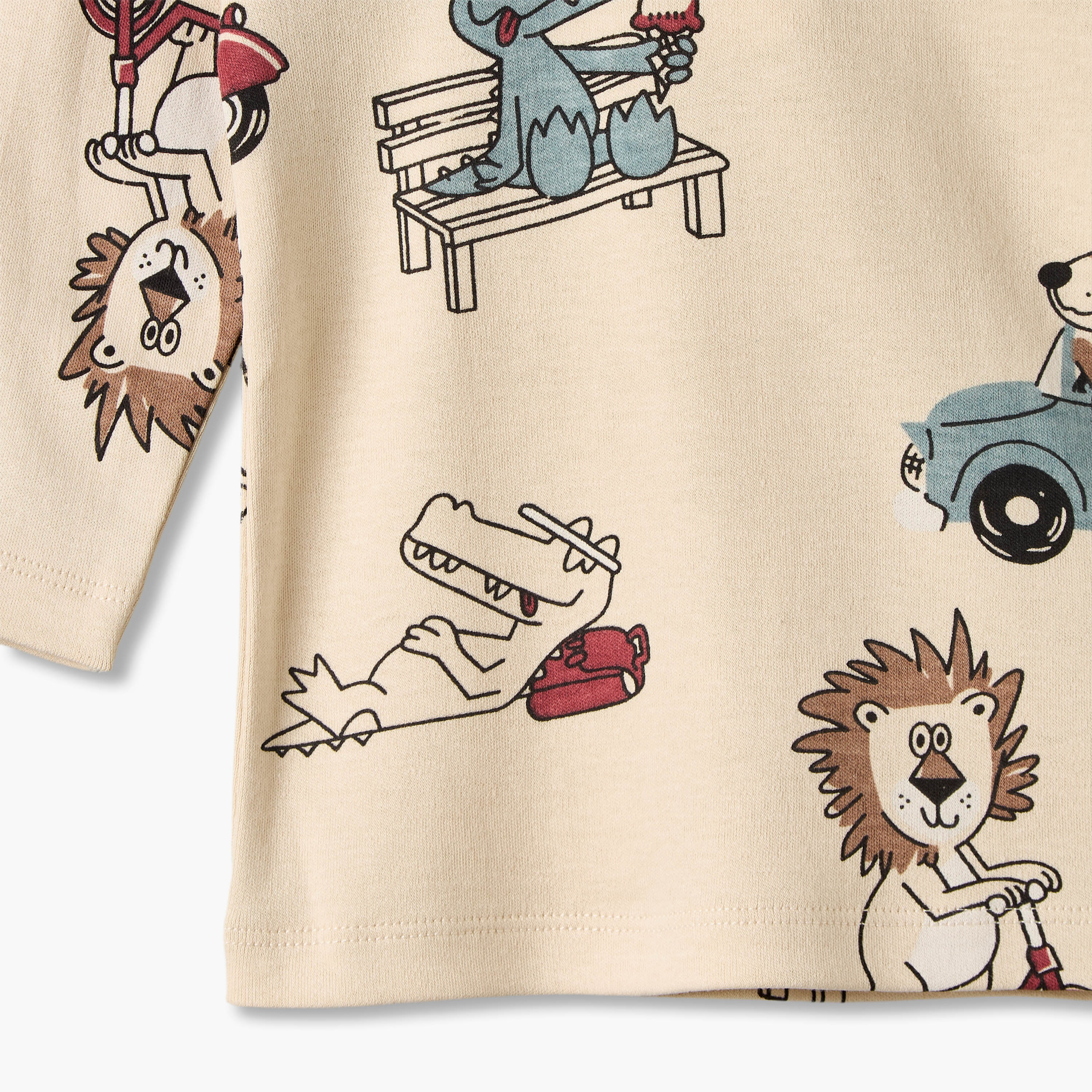 Juniors Crew Neck Long Sleeves Pyjama Set with Safari Print-baby-boys-clothing-nightwear-pyjamasets-image-7