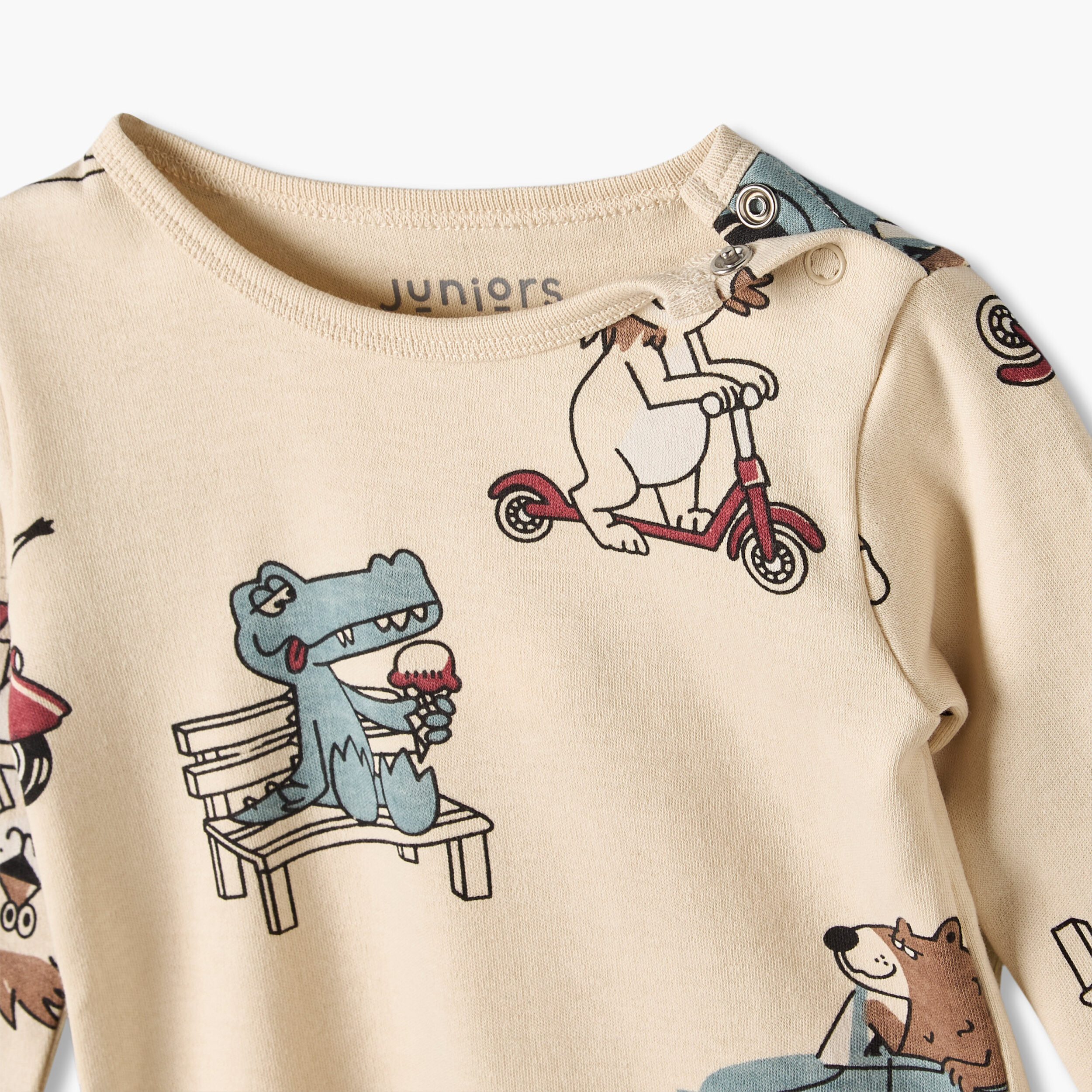 Juniors Crew Neck Long Sleeves Pyjama Set with Safari Print-baby-boys-clothing-nightwear-pyjamasets-image-8