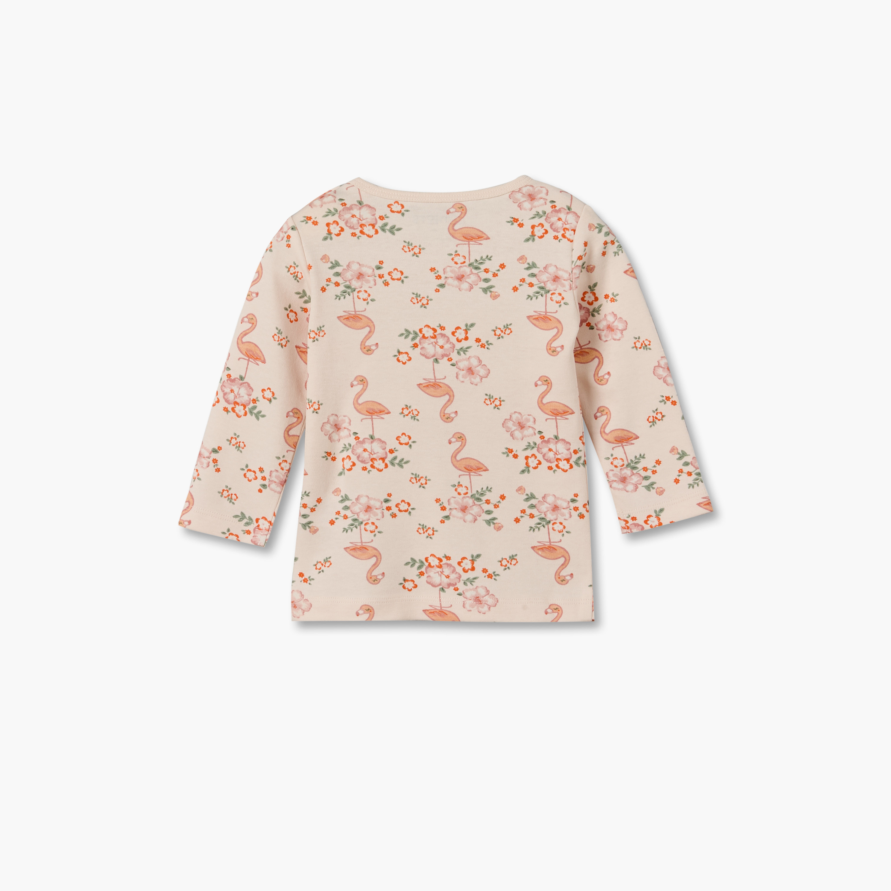 Juniors Cotton Crew Neck Long Sleeves Pyjama Set with Flamingo Print-baby-girls-clothing-nightwear-pyjamasets-image-5