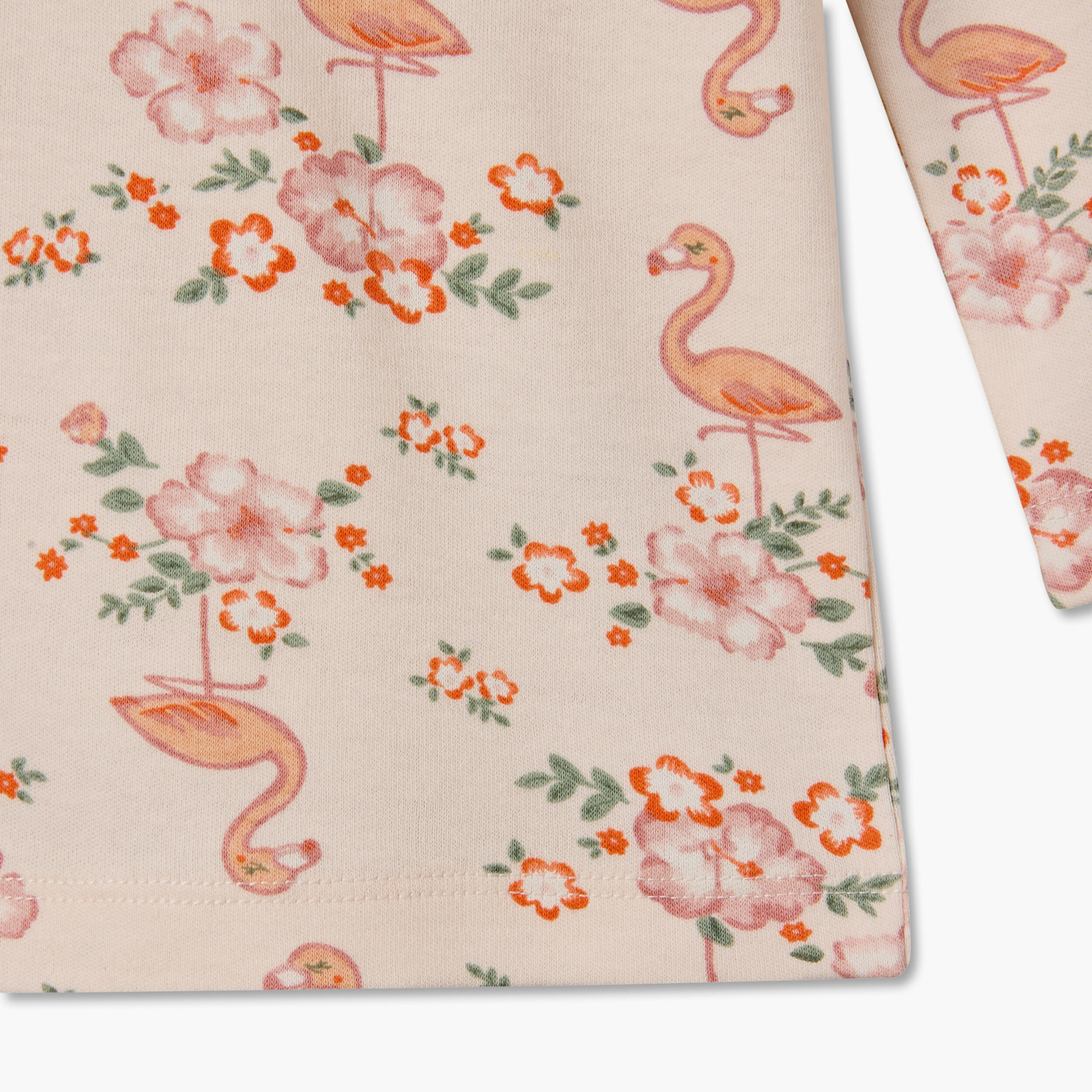 Juniors Cotton Crew Neck Long Sleeves Pyjama Set with Flamingo Print-baby-girls-clothing-nightwear-pyjamasets-image-8