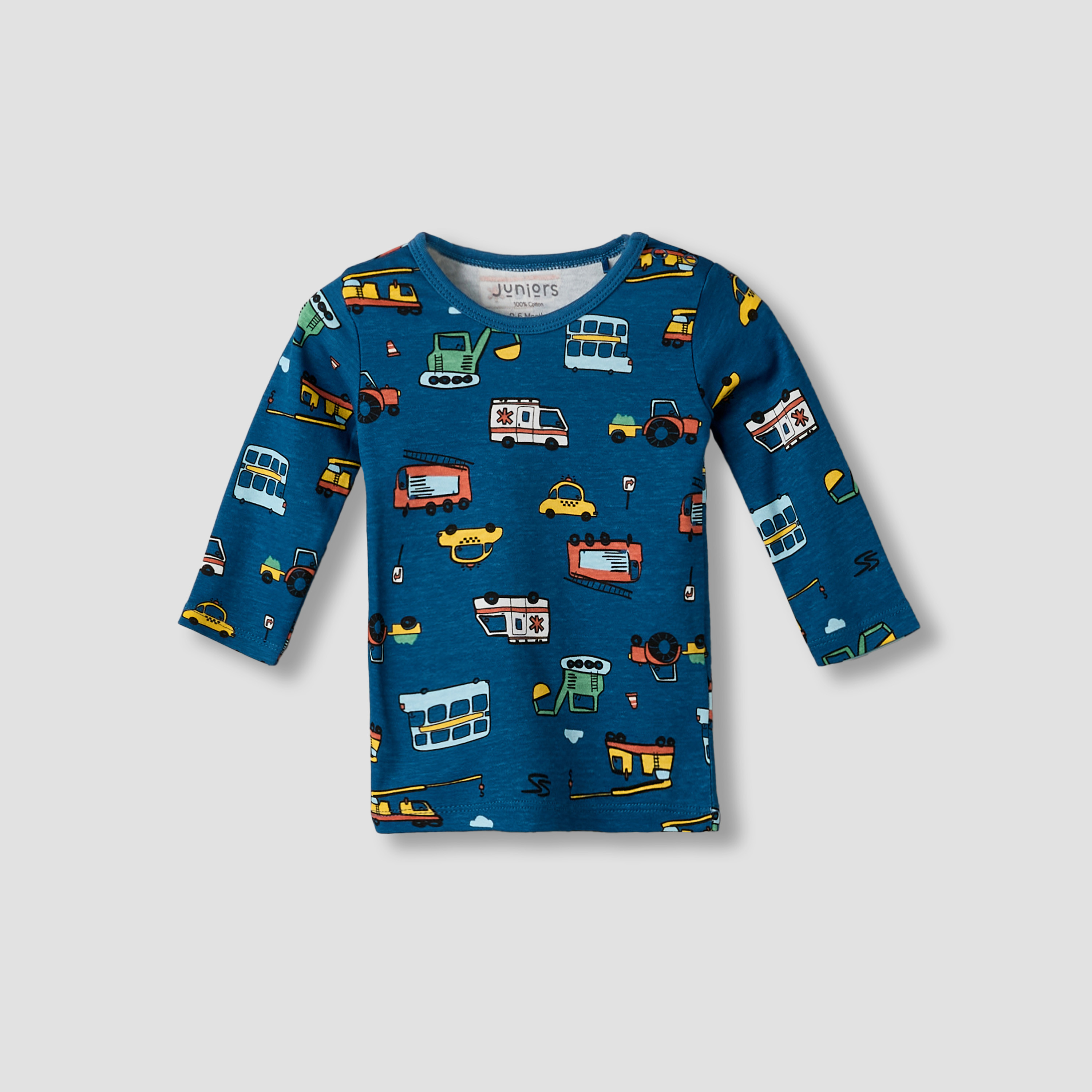 Juniors Cotton Round Neck Long Sleeve Pyjama Set with Vehicle Print-promo_babyshop_Buy3for79_QAT130126-image-3
