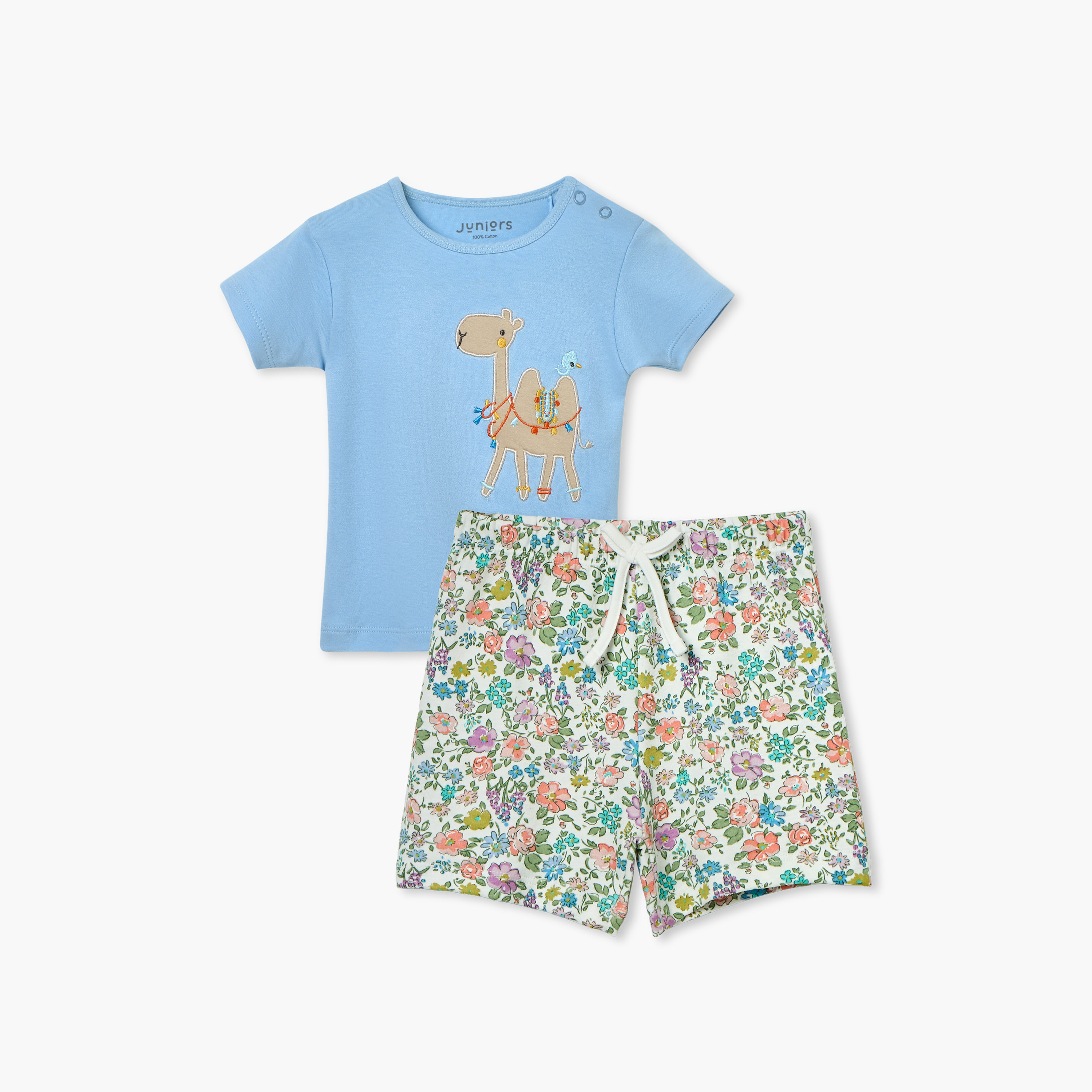 Juniors Duck Print T-shirt and Pyjama Set-baby-girls-clothing-nightwear-pyjamasets-image-1