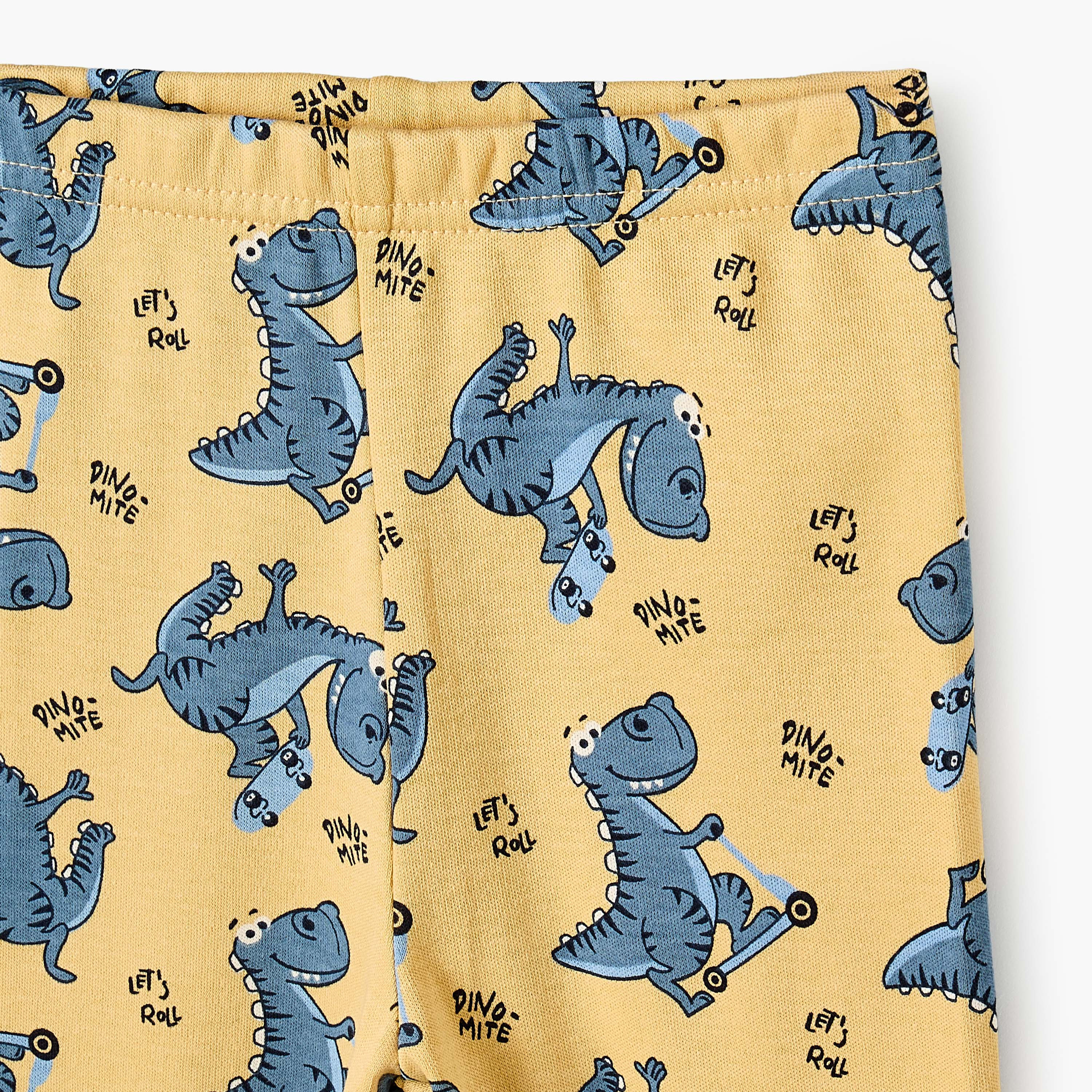 Juniors Cotton Round Neck Long Sleeves Pyjama Set with Dinosaur Print-baby-boys-clothing-nightwear-pyjamasets-image-6