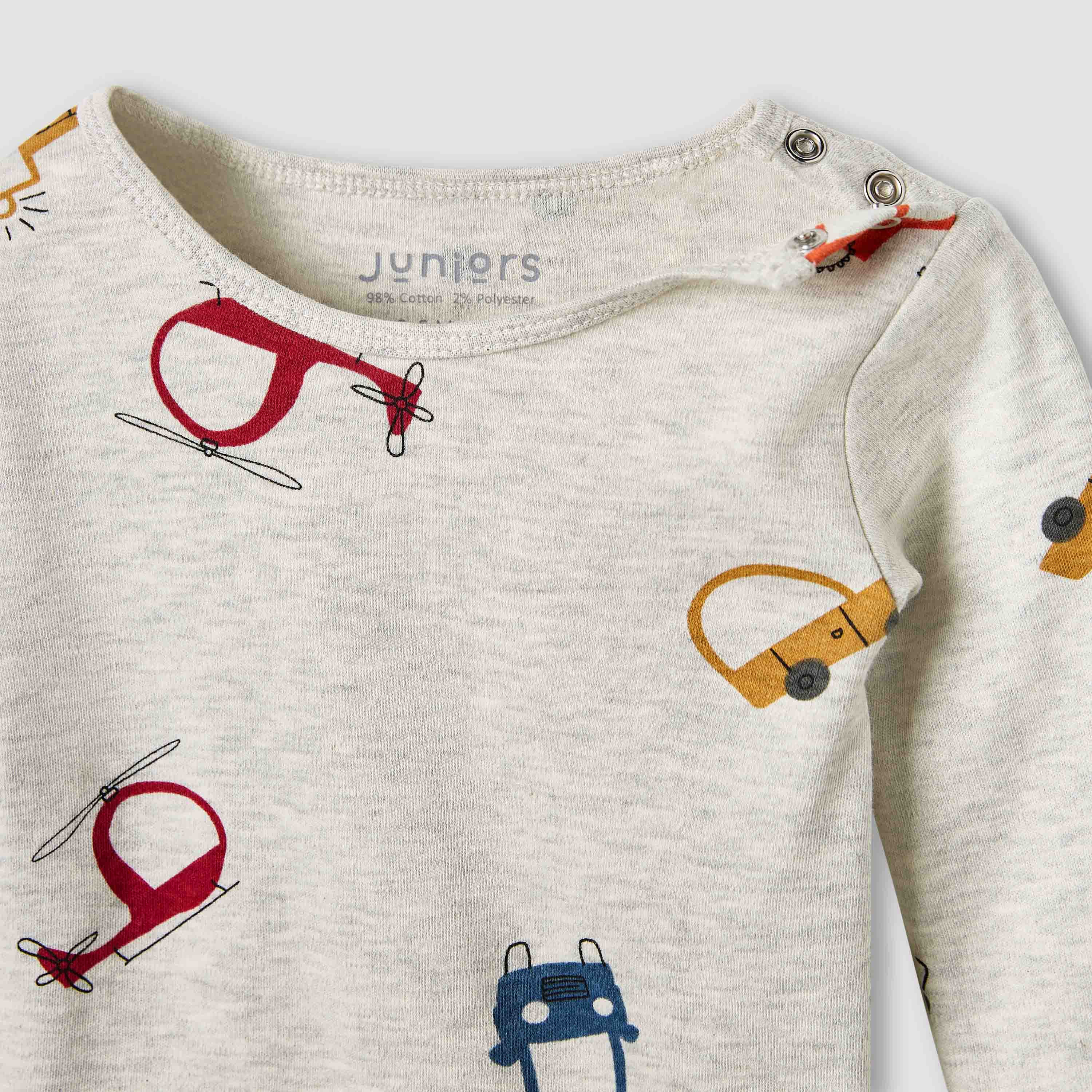 طقم بيجاما بأكمام طويلة وطبعات شاحنة للأولاد من جونيورز - قطن-baby-boys-clothing-nightwear-pyjamasets-image-4
