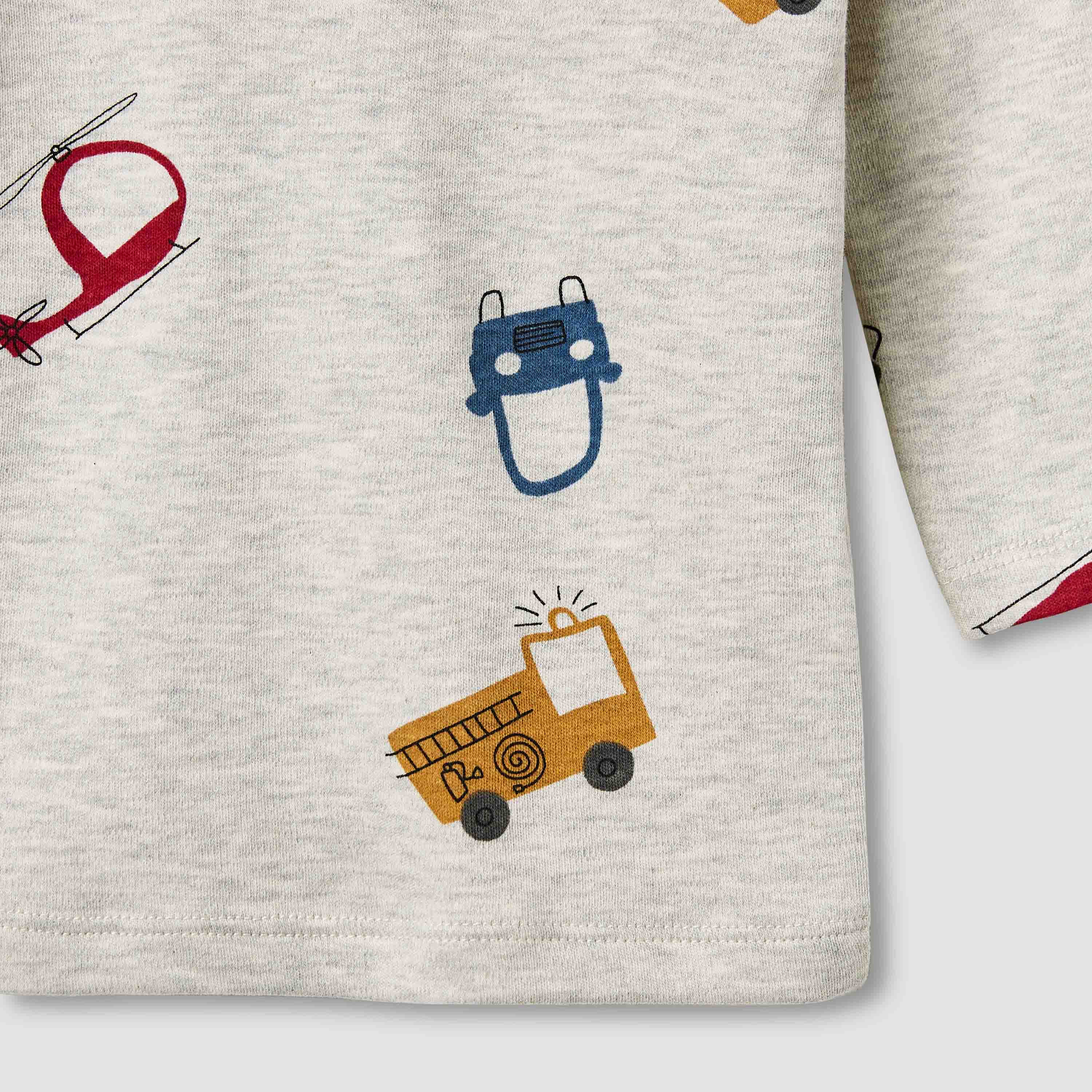 طقم بيجاما بأكمام طويلة وطبعات شاحنة للأولاد من جونيورز - قطن-baby-boys-clothing-nightwear-pyjamasets-image-5