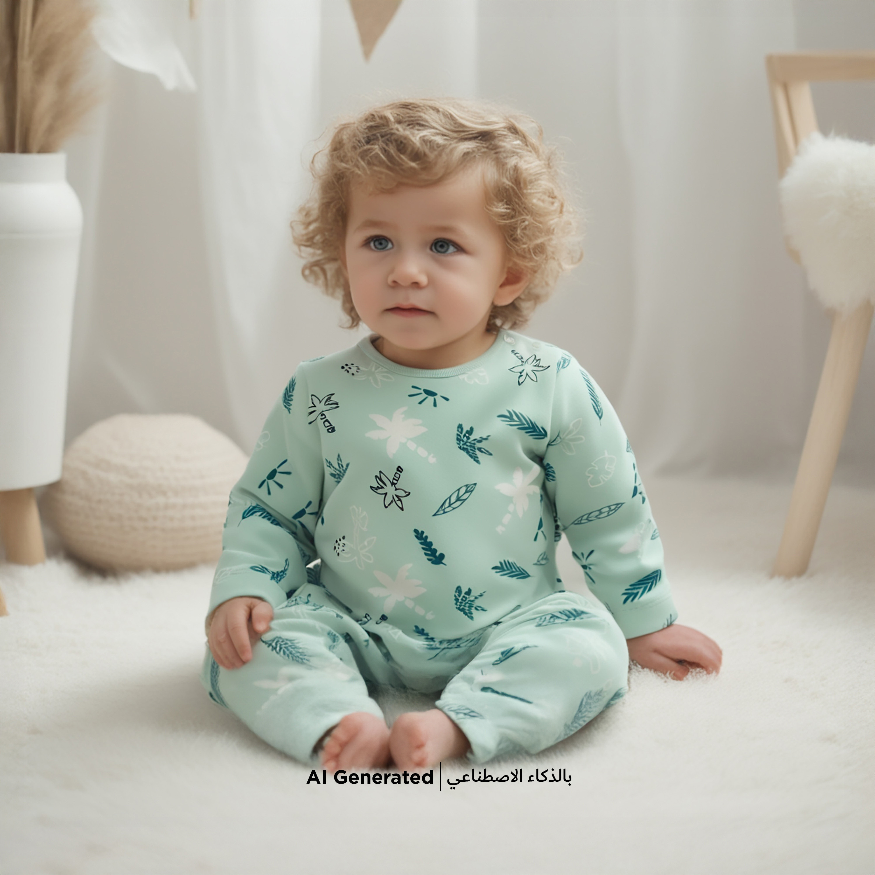 طقم بنطلون بيجاما وتيشيرت بطبعات تزينه بالكامل من جونيورز-baby-girls-clothing-nightwear-pyjamasets-image-1